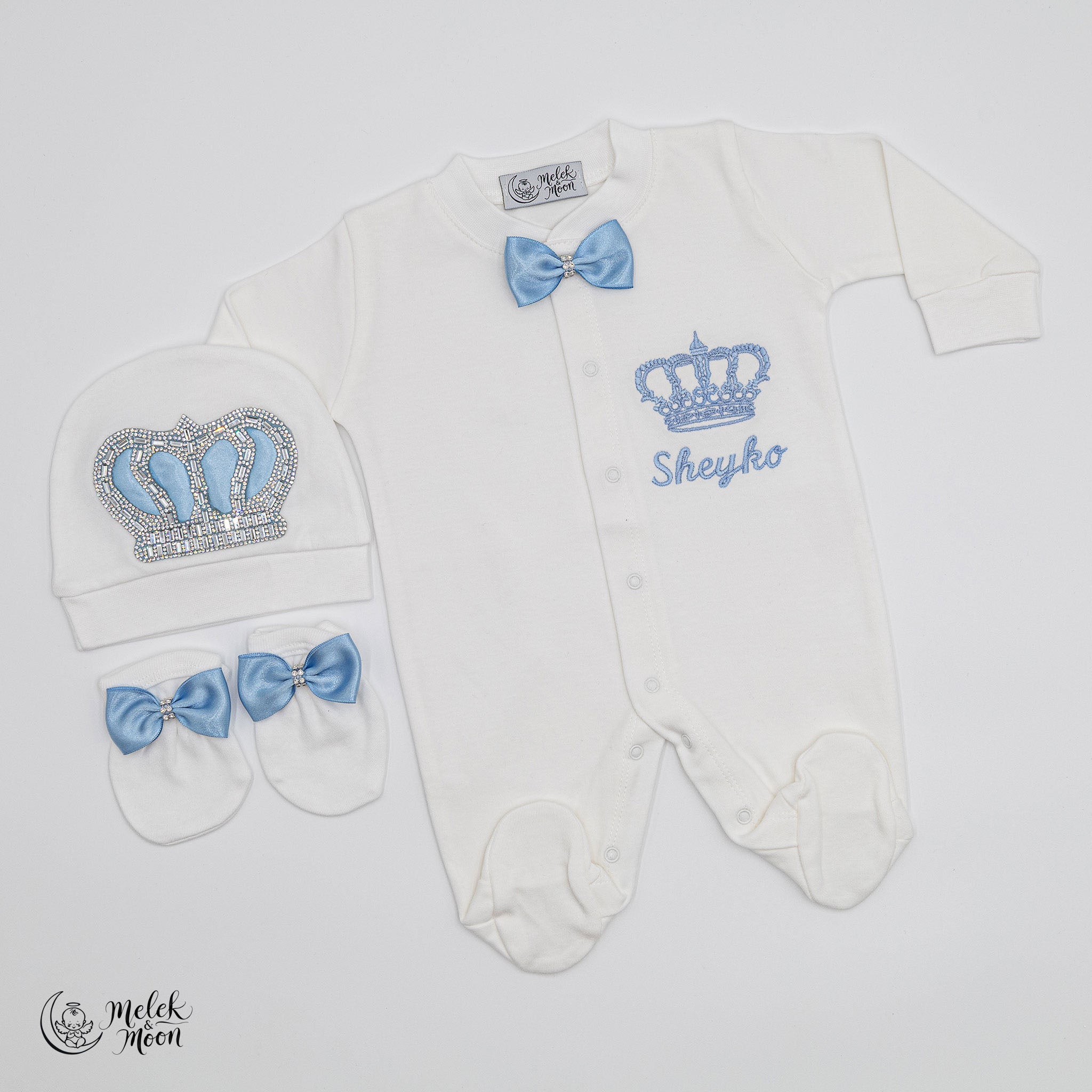 Sky Blue Crown Little Prince Set