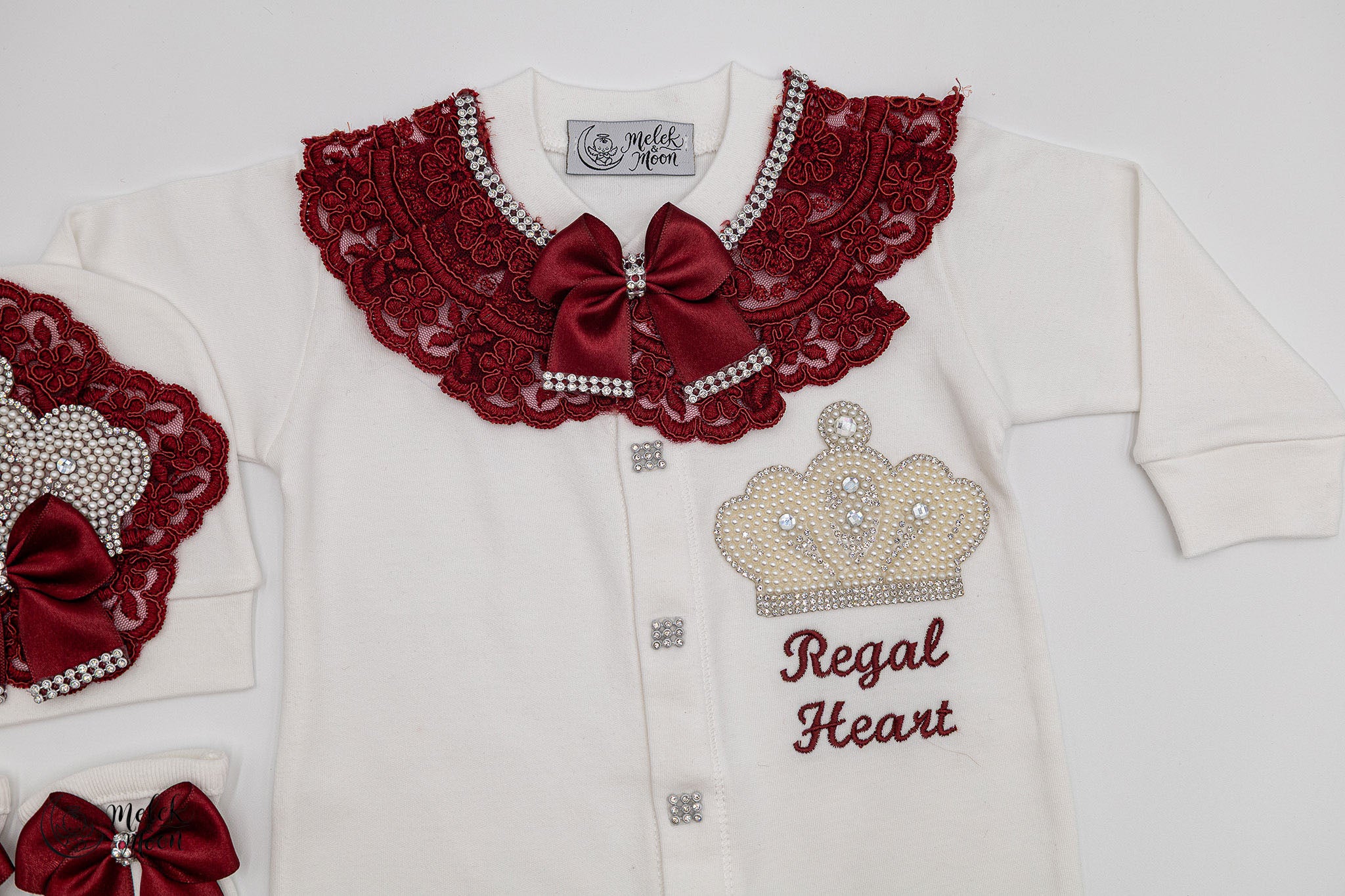 Burgundy Pearl Royale Heart Set