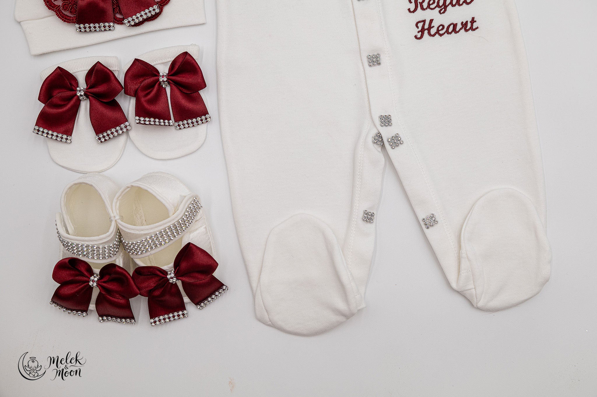 Burgundy Pearl Royale Heart Set