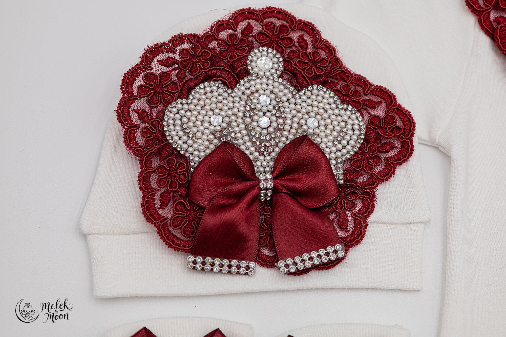 Burgundy Pearl Royale Heart Set
