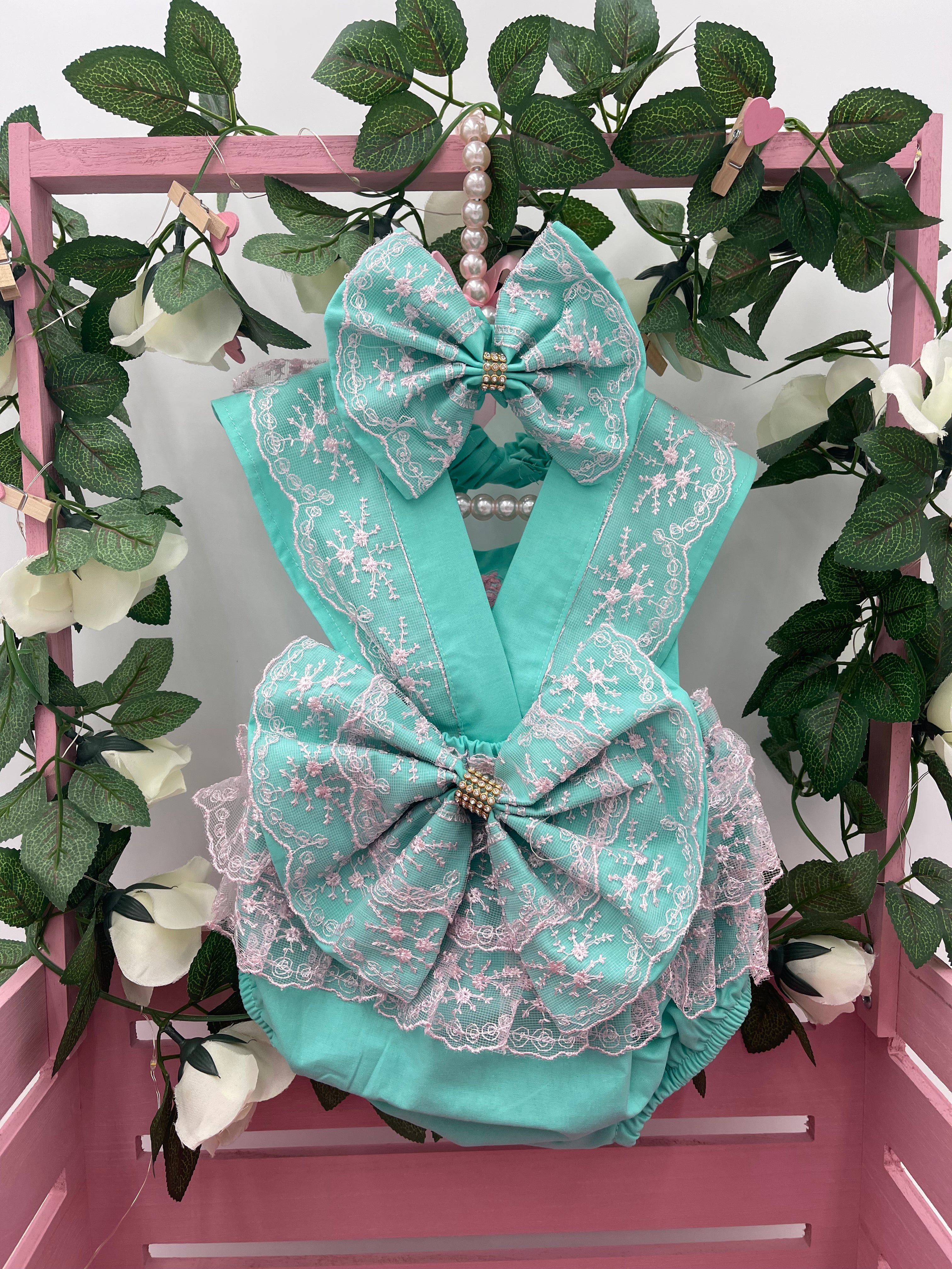 Ensemble adorable princesse turquoise