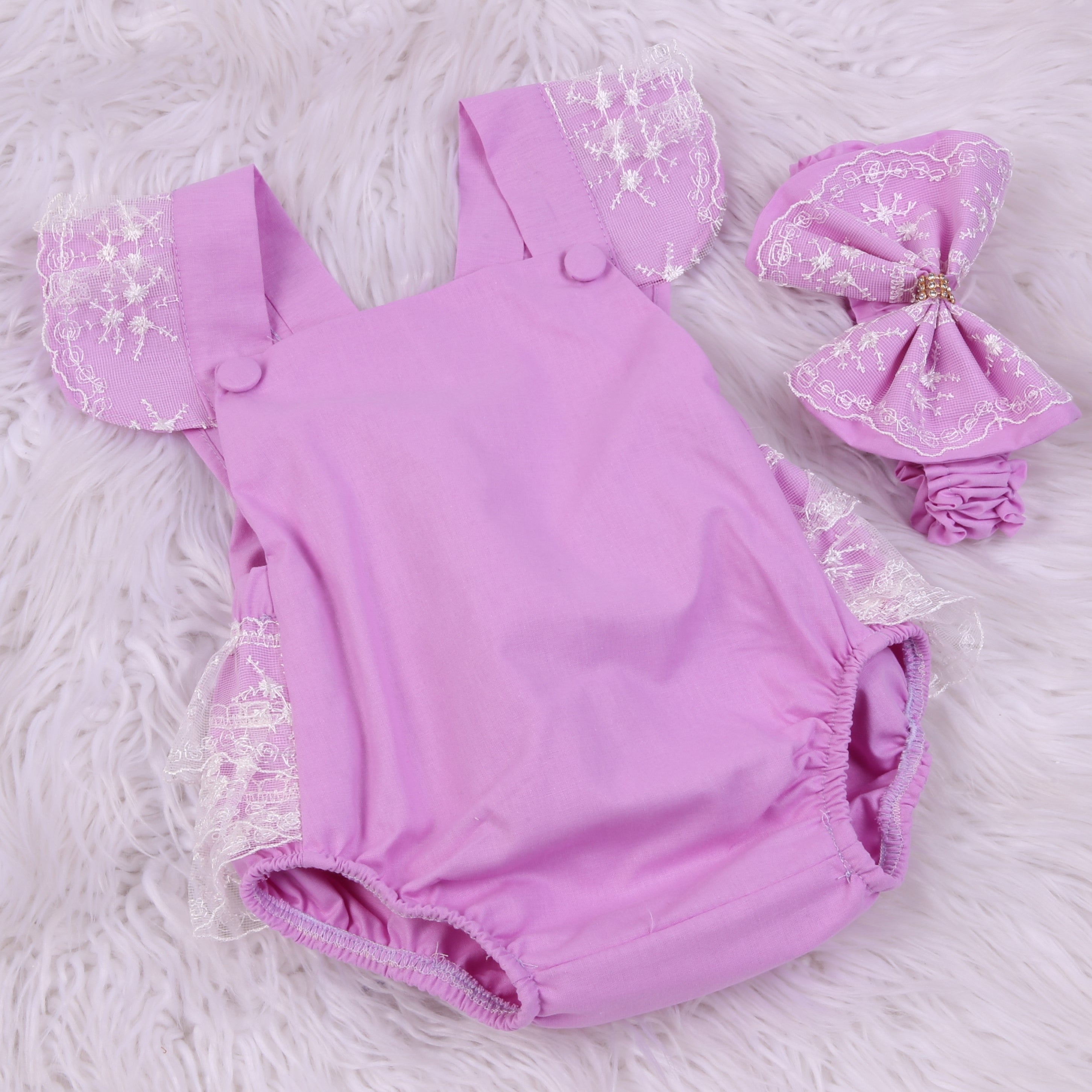 Lavender Lace Royale Romper Set
