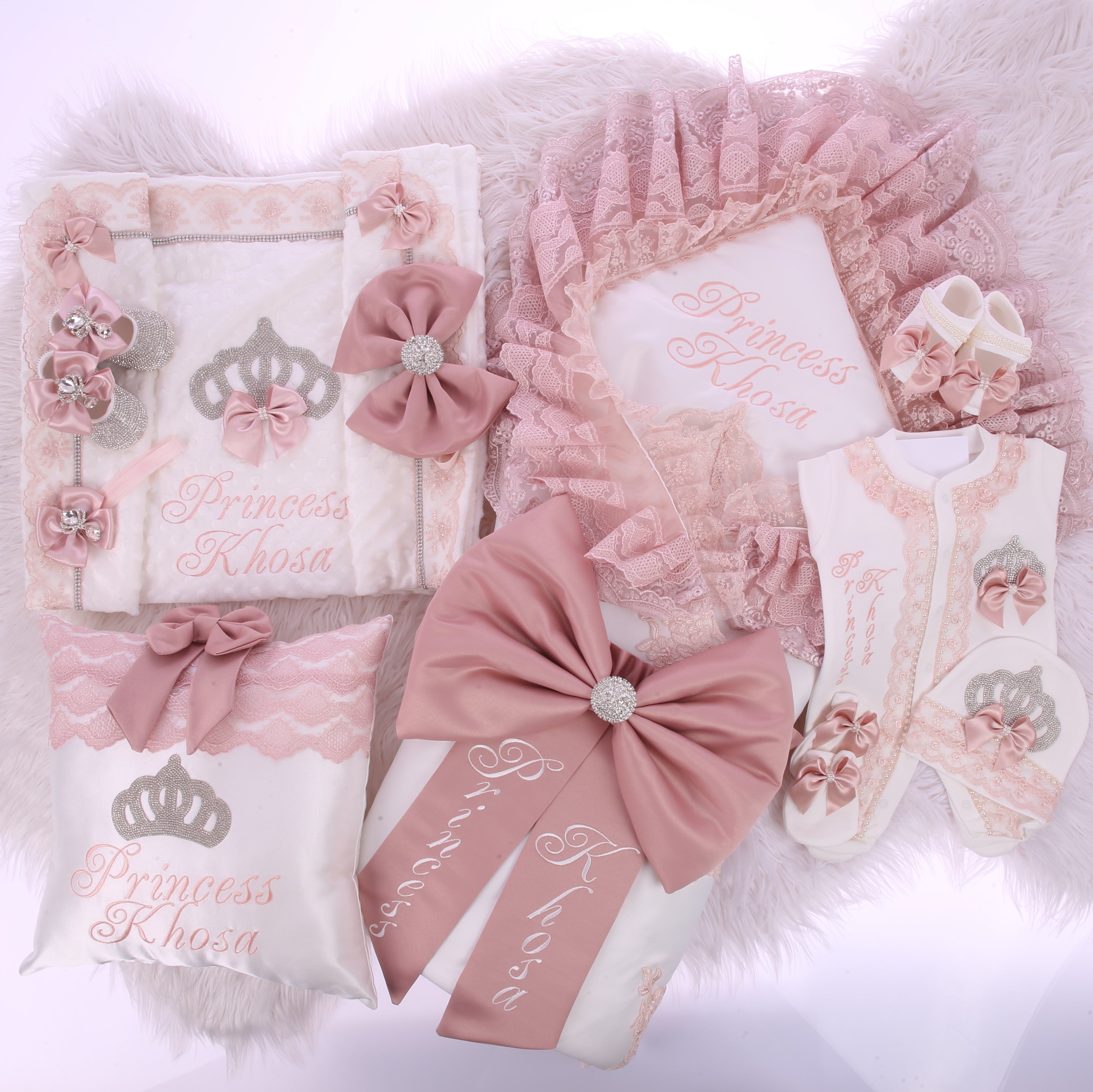 Soft Pink Crown & Lace Princess