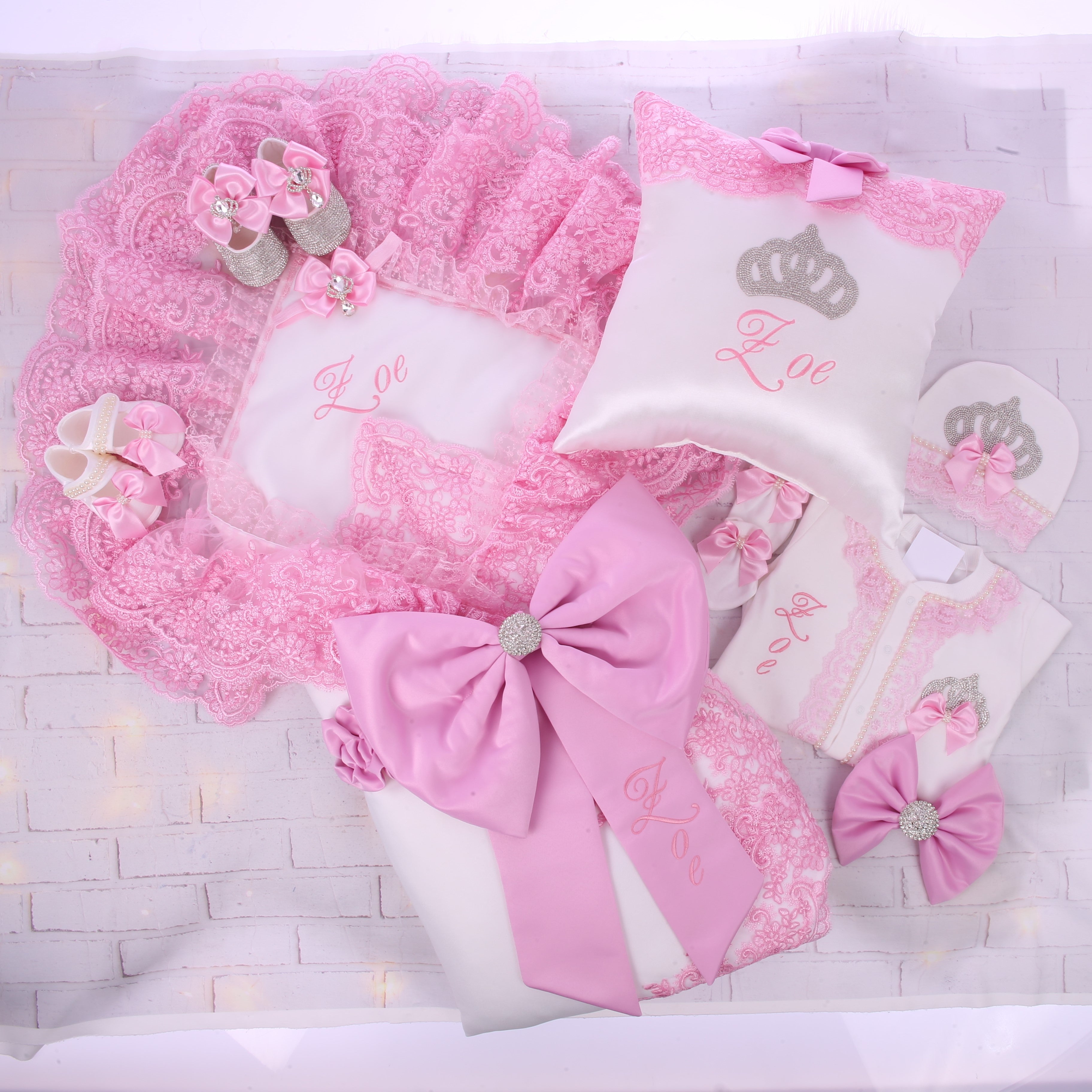 Luxury Bright Pink Lace Princess