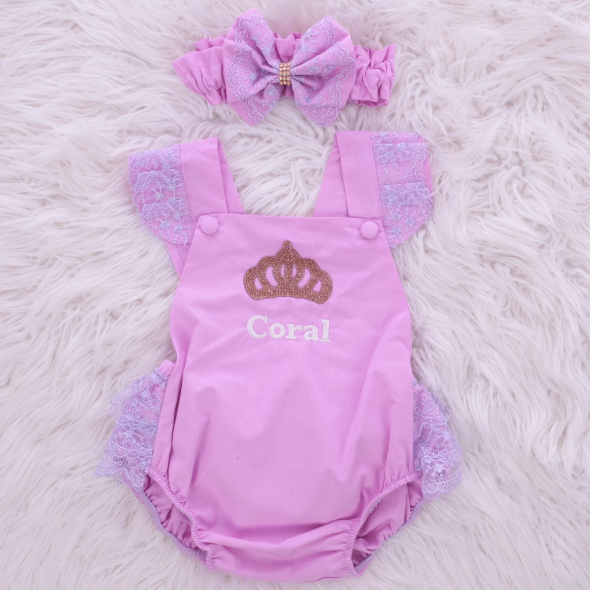 Lavender Lace Royale Romper Set