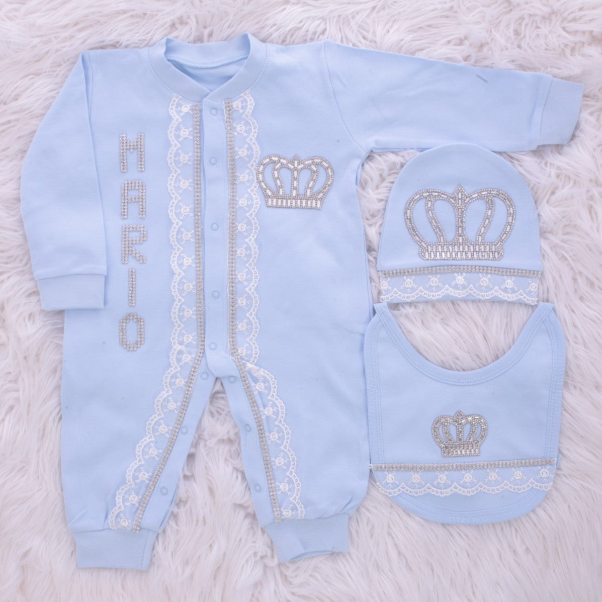 Conjunto majestuoso de ángel azul