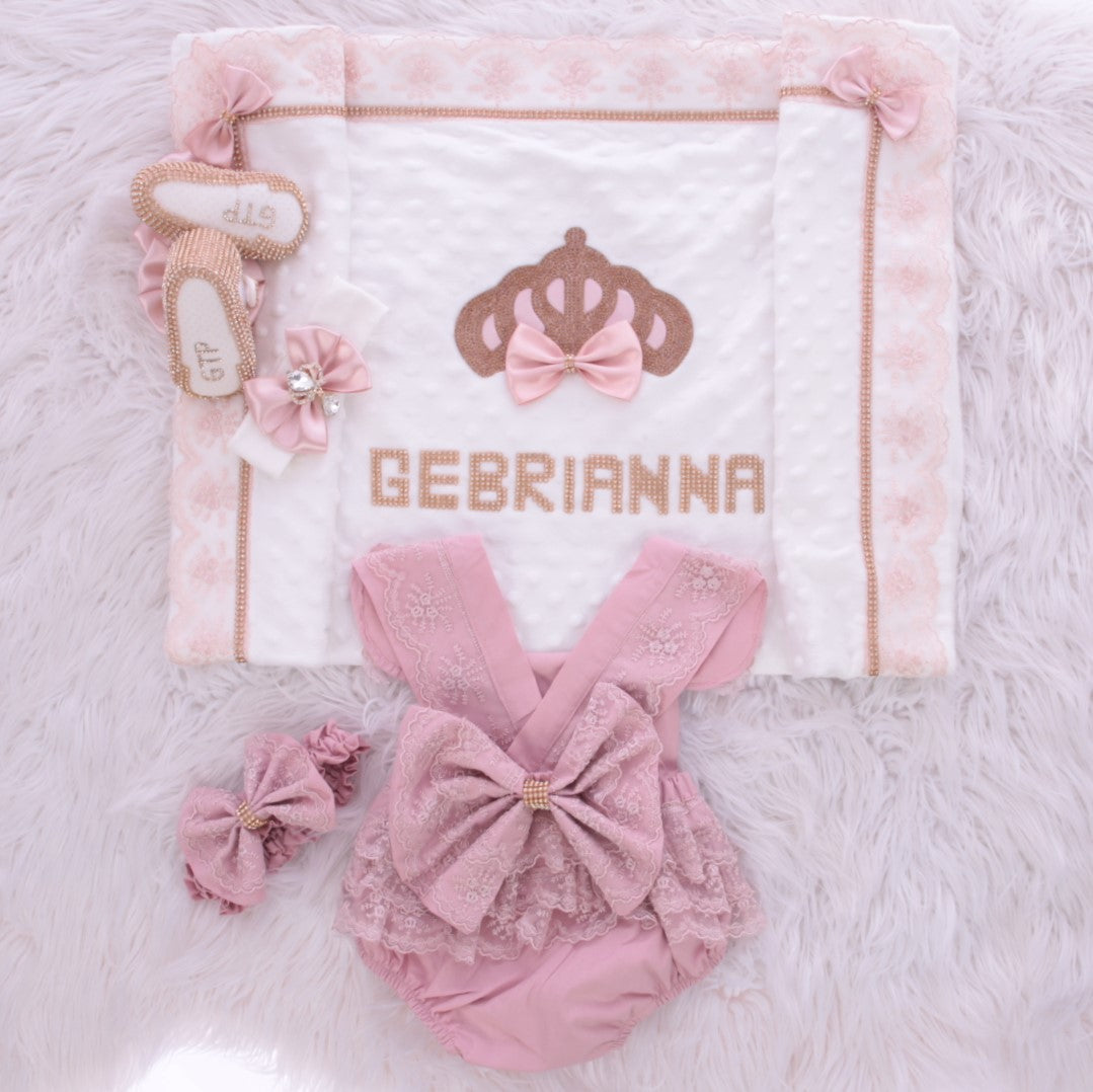 Conjunto de princesa de color blanco perla