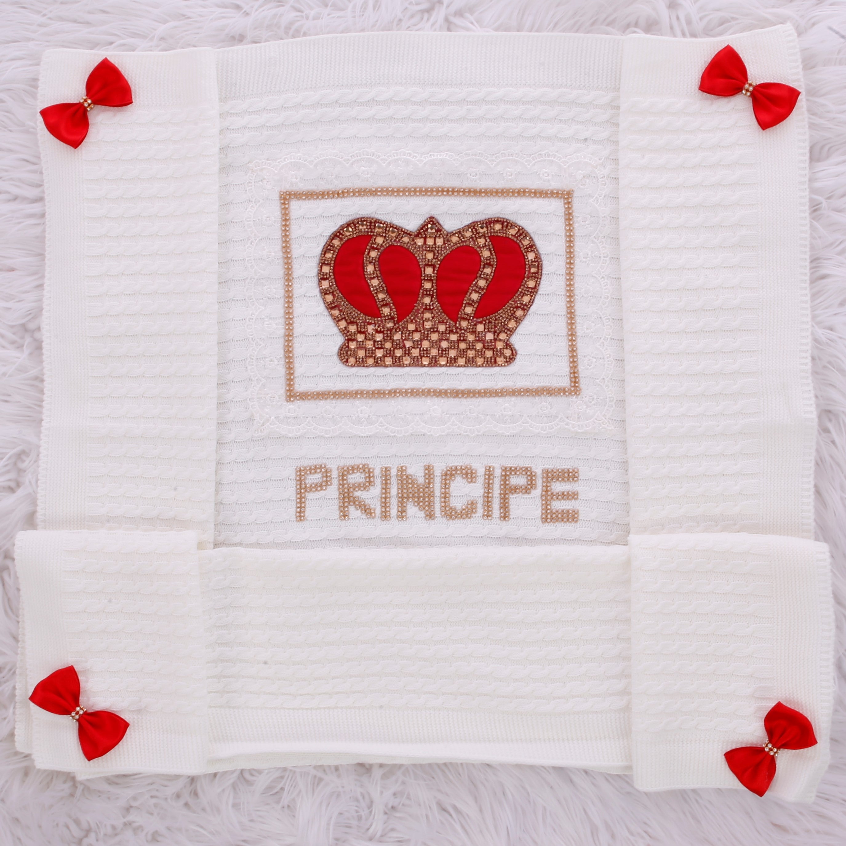 White and Red Pure Prince Blanket