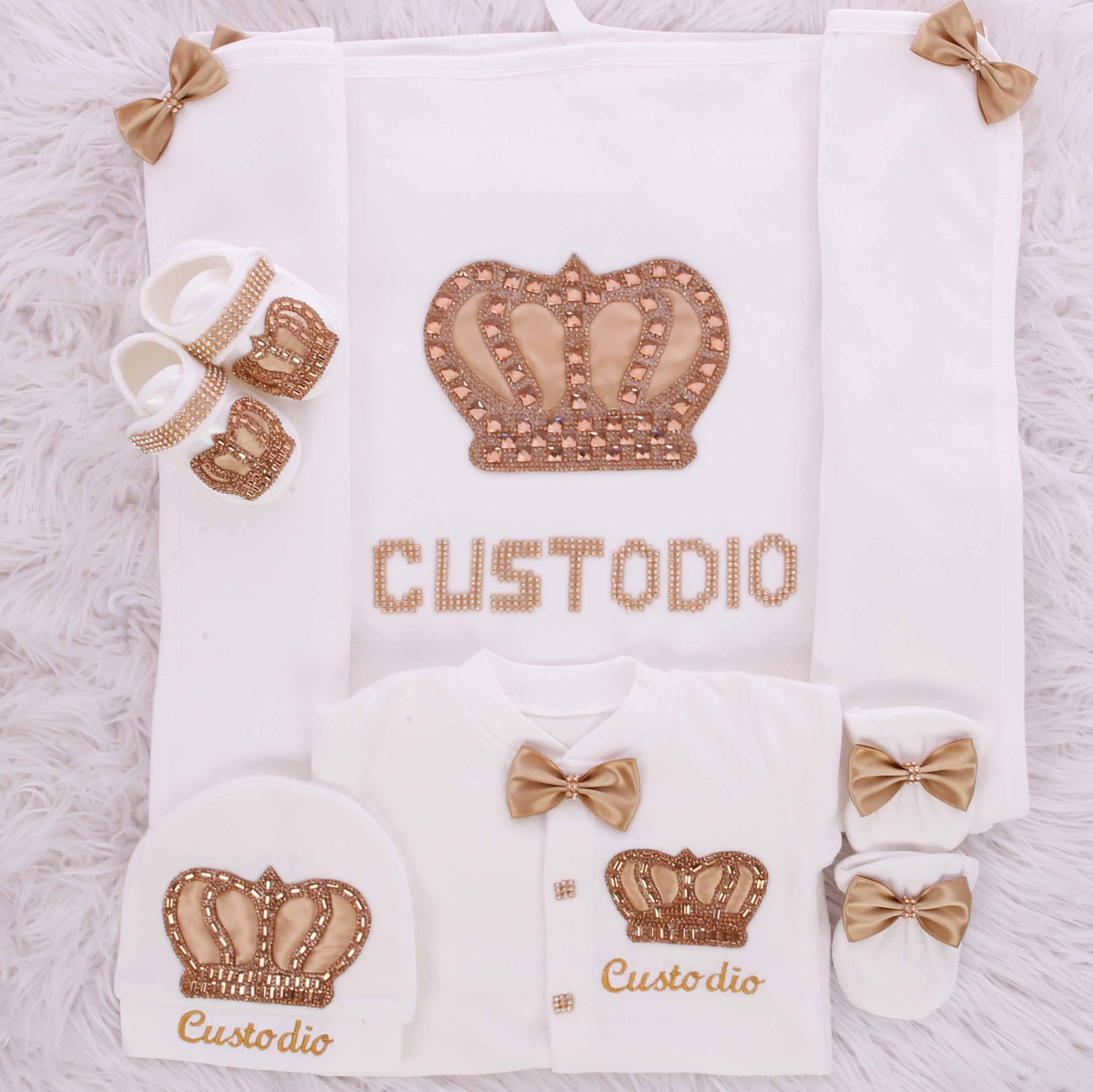 Ensemble luxueux pour bébé Golden Crown