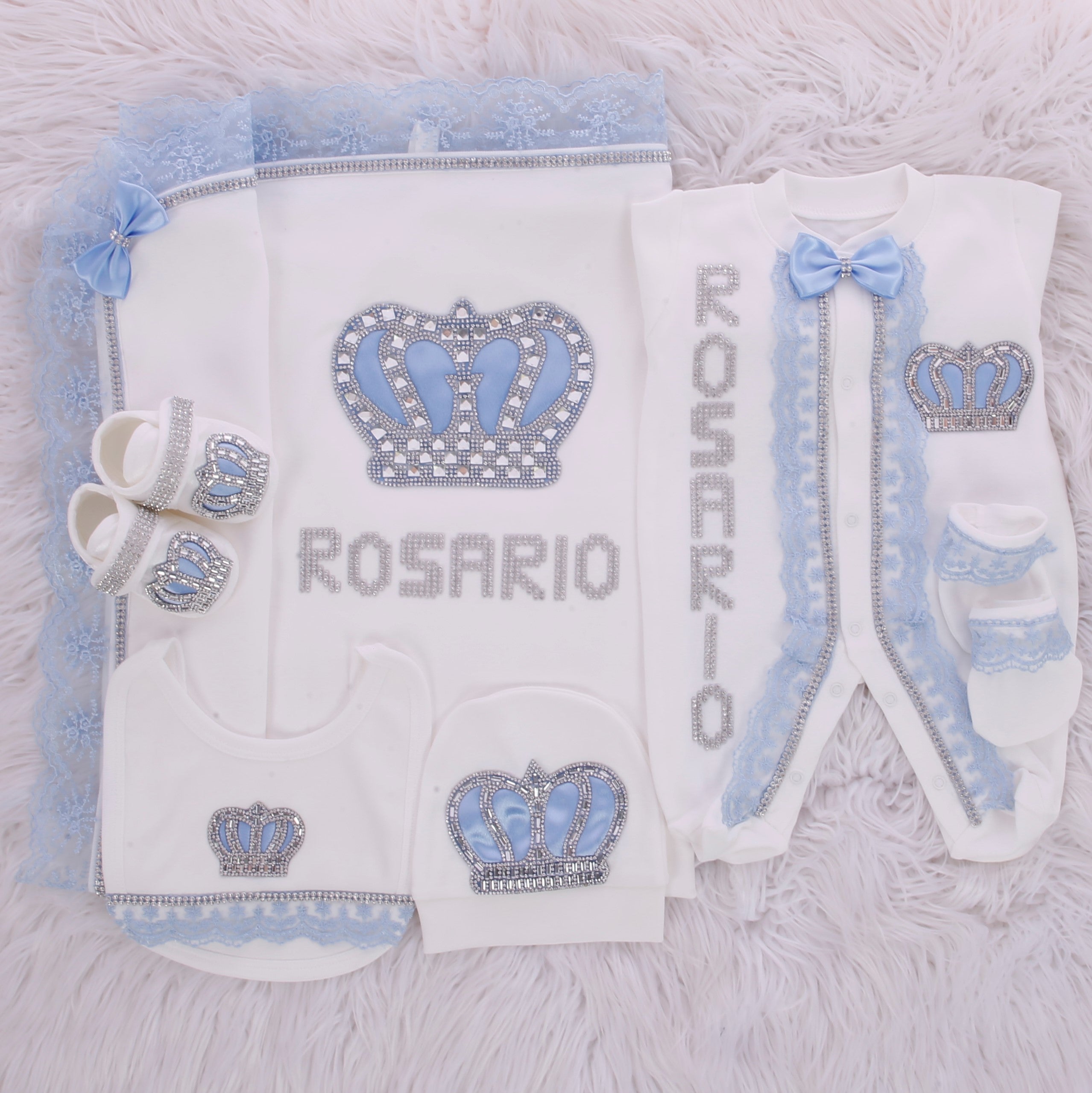 Conjunto de nobleza azul bebé