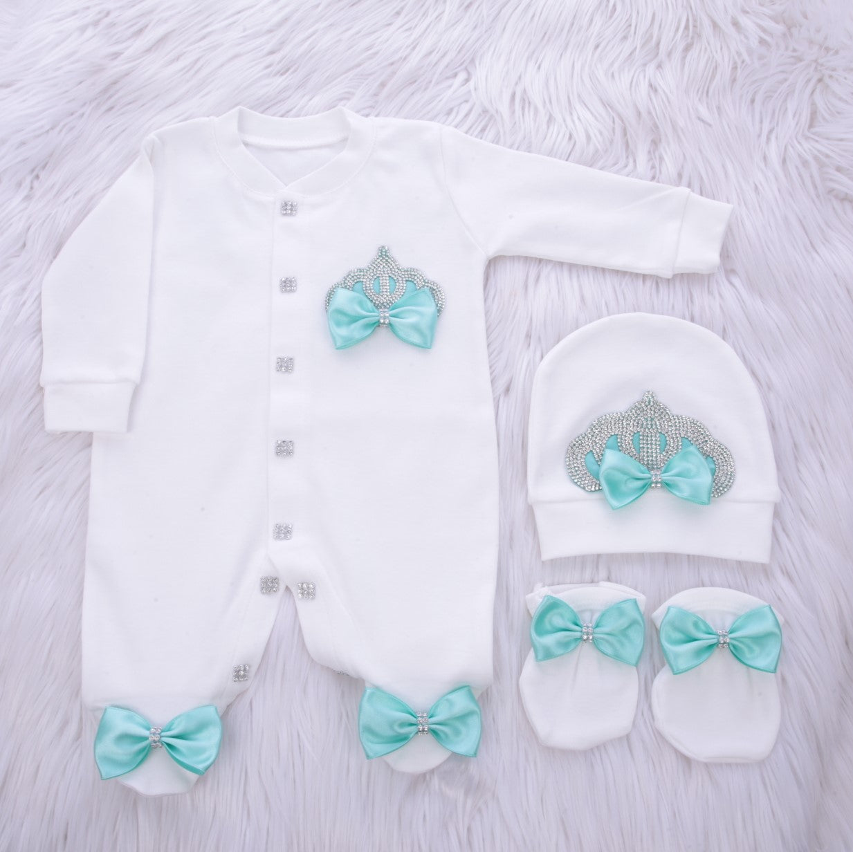 Aqua Princess Crown Set