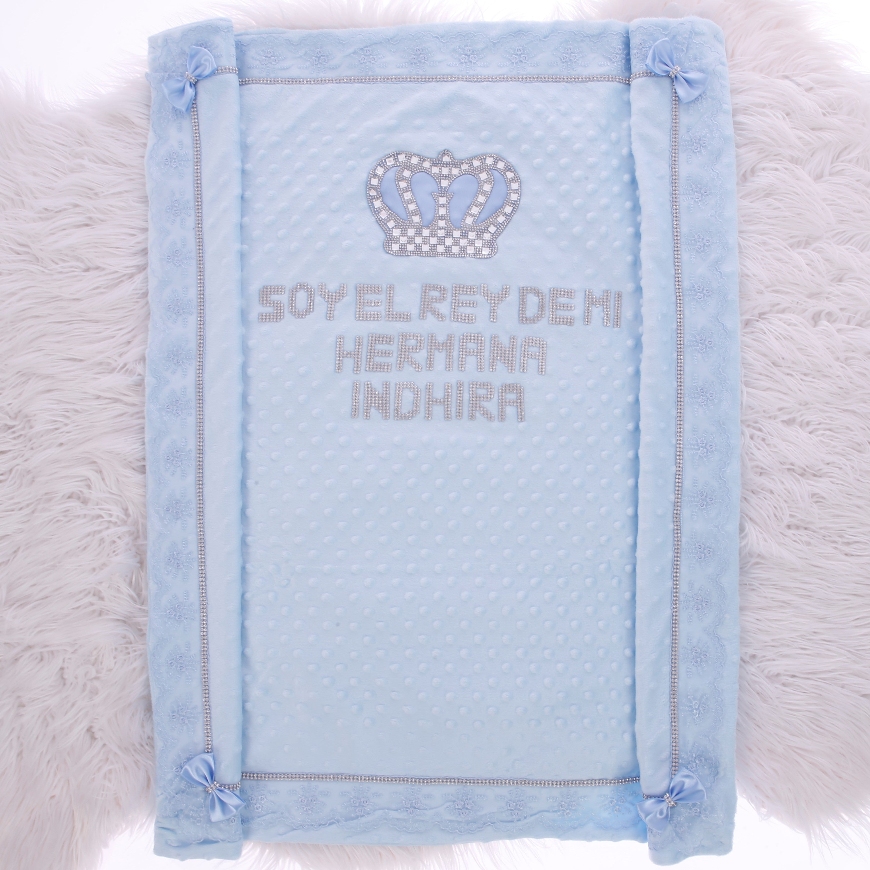 Dreamy Blue Crown Baby Blanket