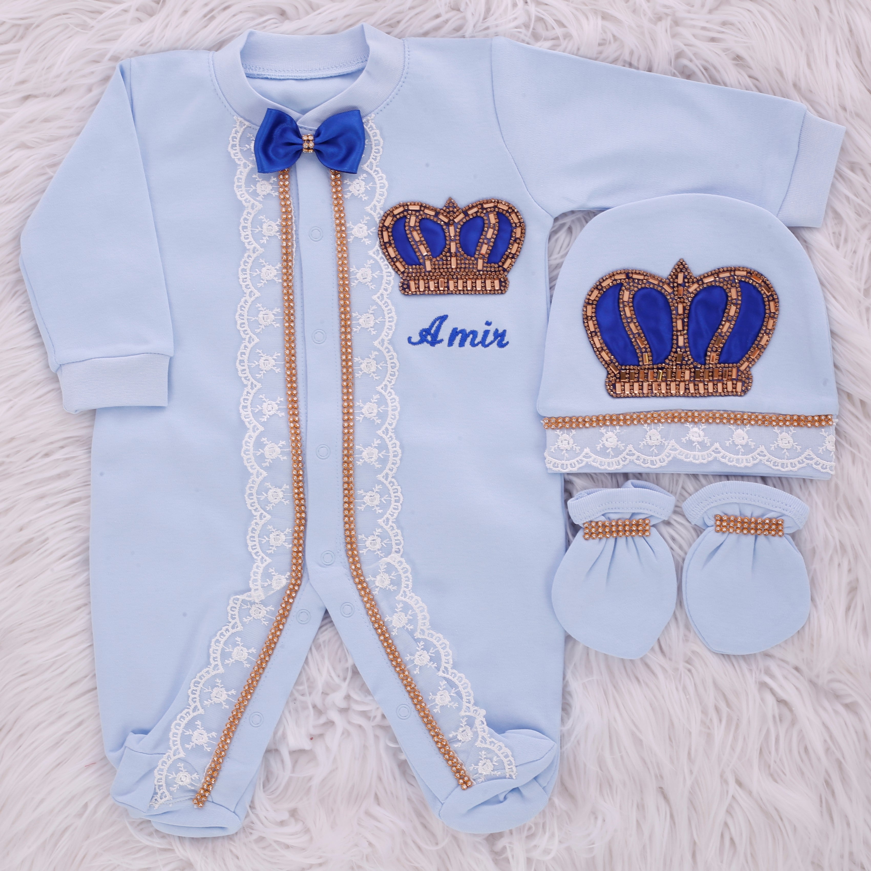 Conjunto Royal Delight azul y blanco