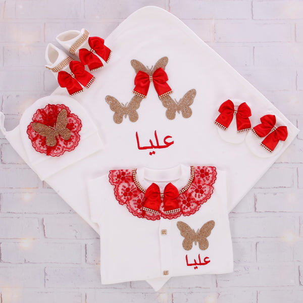 Conjunto para bebé Delight con lazo rojo