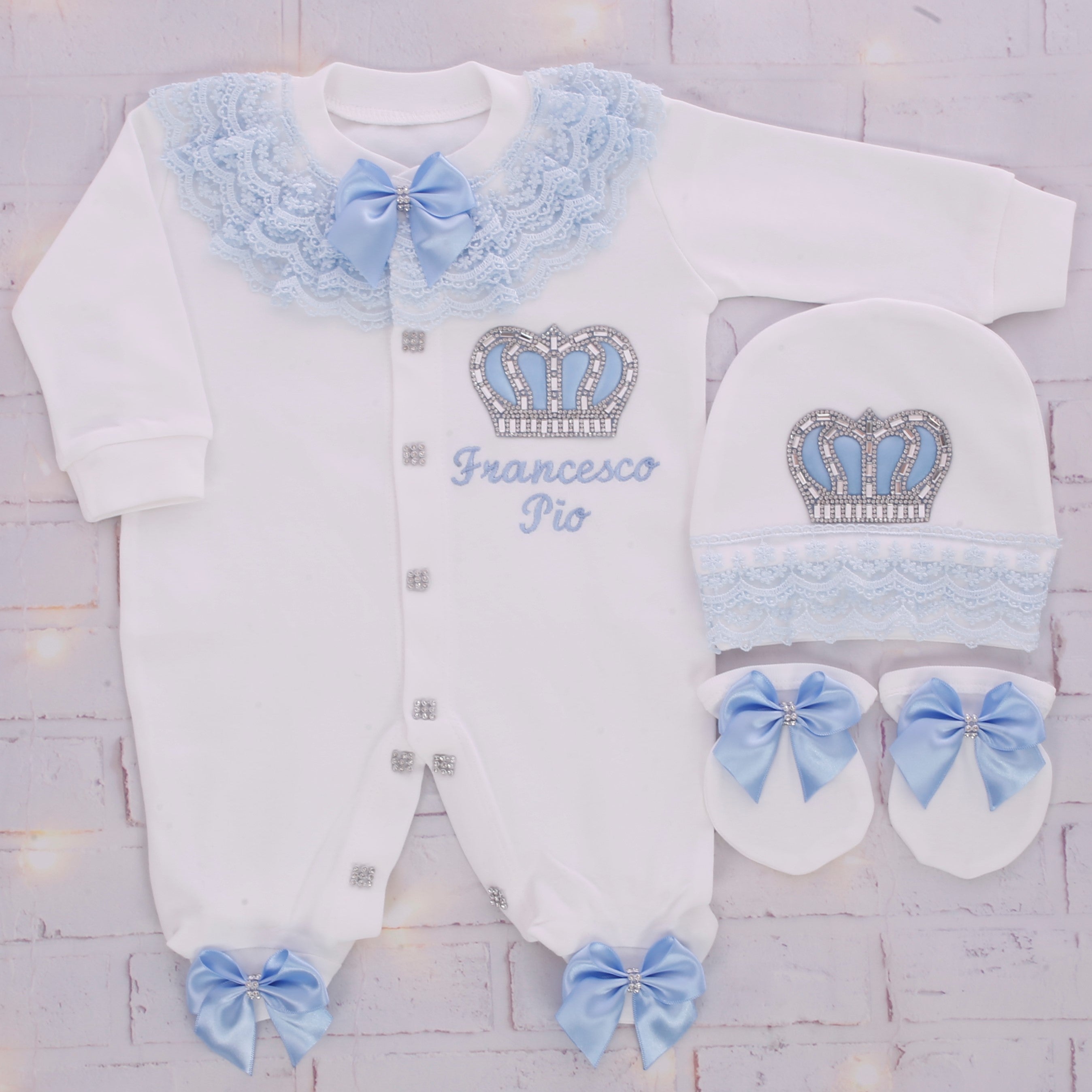 Conjunto infantil de estrellas blancas y azules