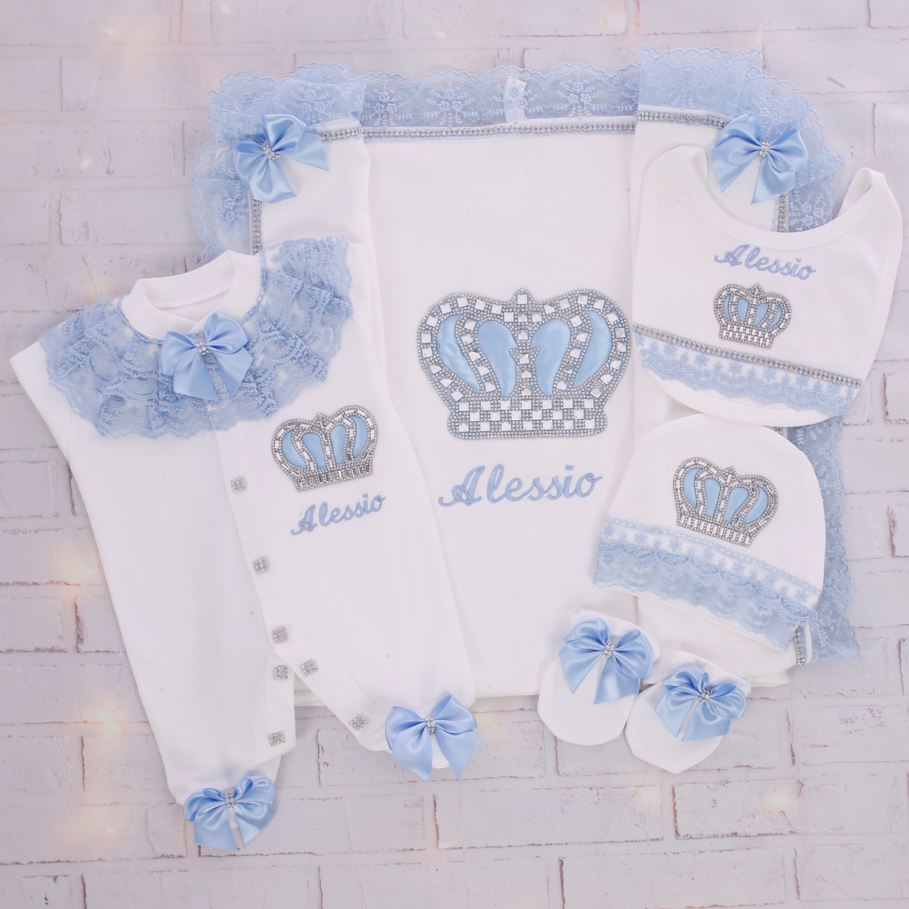 Conjunto majestuoso Prince Bliss en blanco y azul