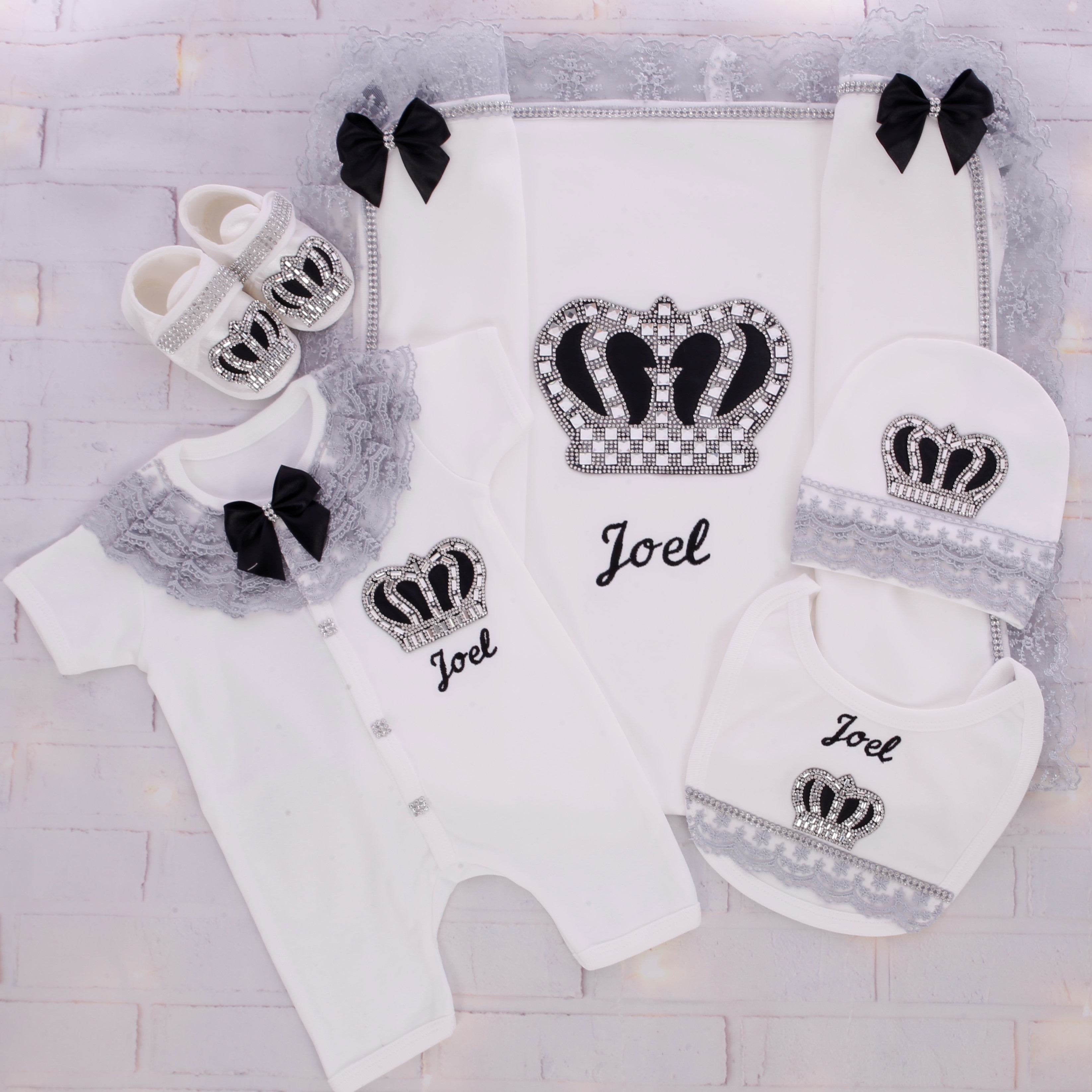 Conjunto Royal Grace en blanco y negro