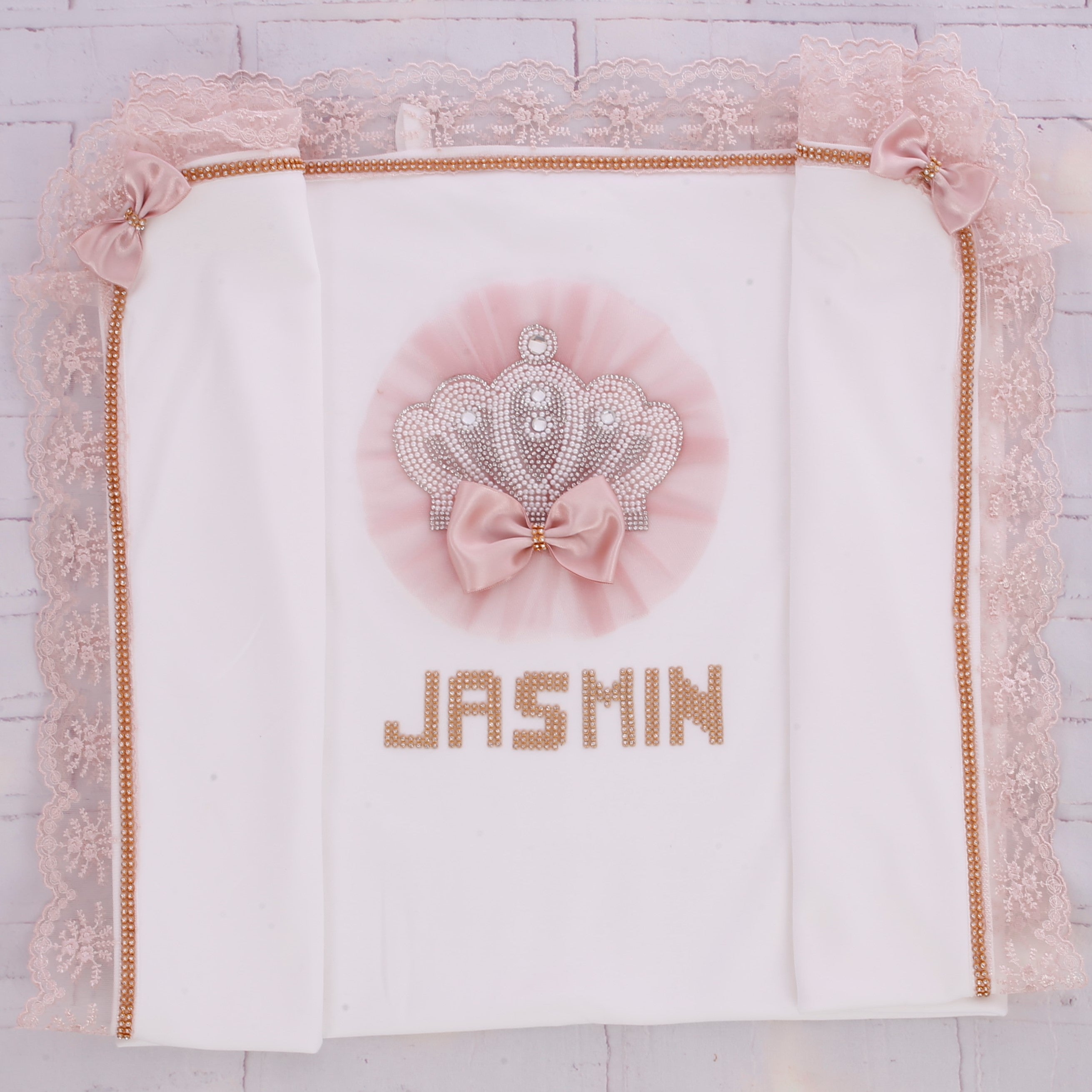 Couverture pour bébé en dentelle rose