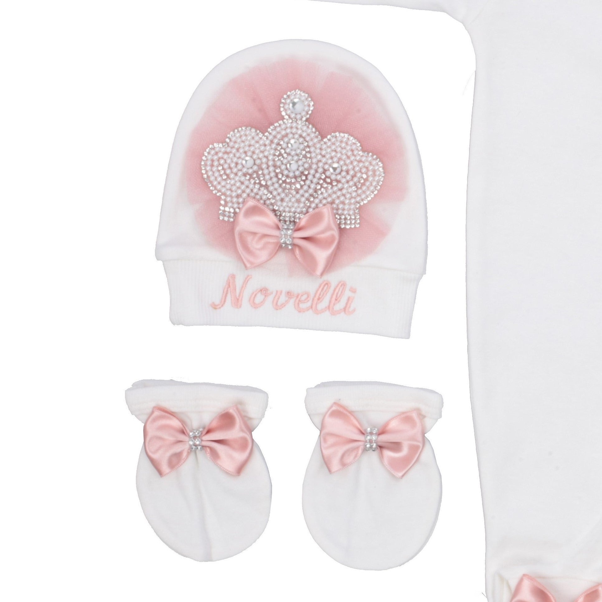 Elegant Pink Blush Princess Crown Set