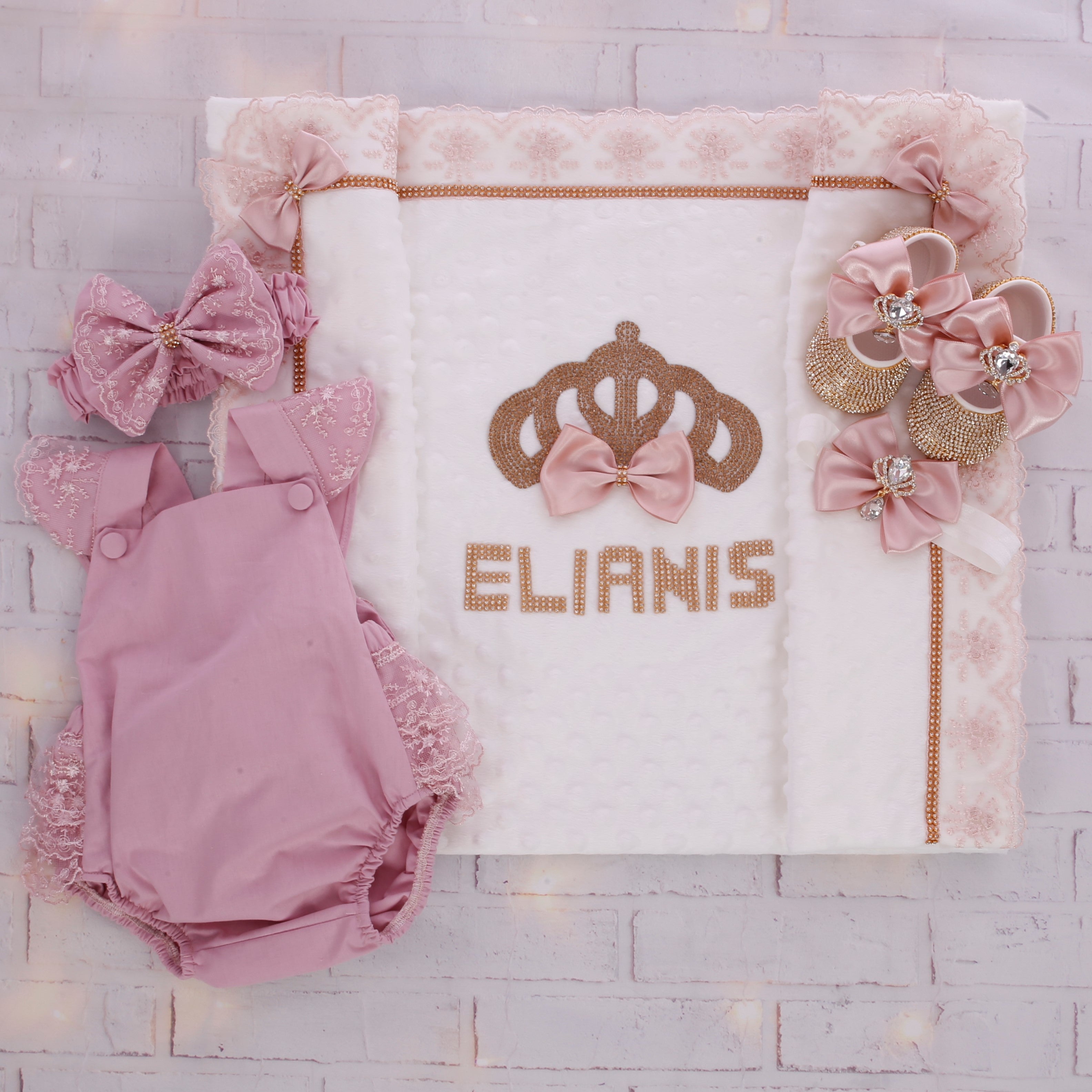 Conjunto Elegance Princesa Blanca y Rosa