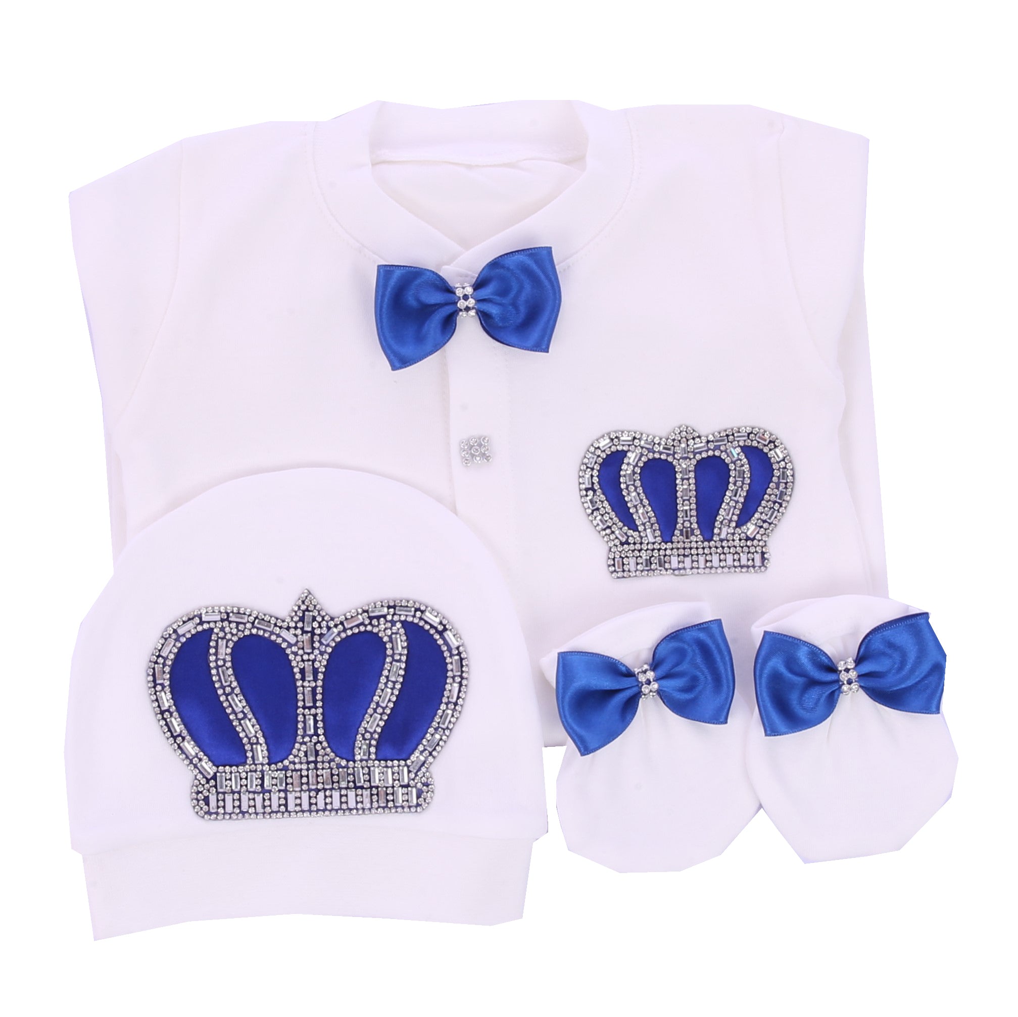 Conjunto de bebé niño con corona de lujo