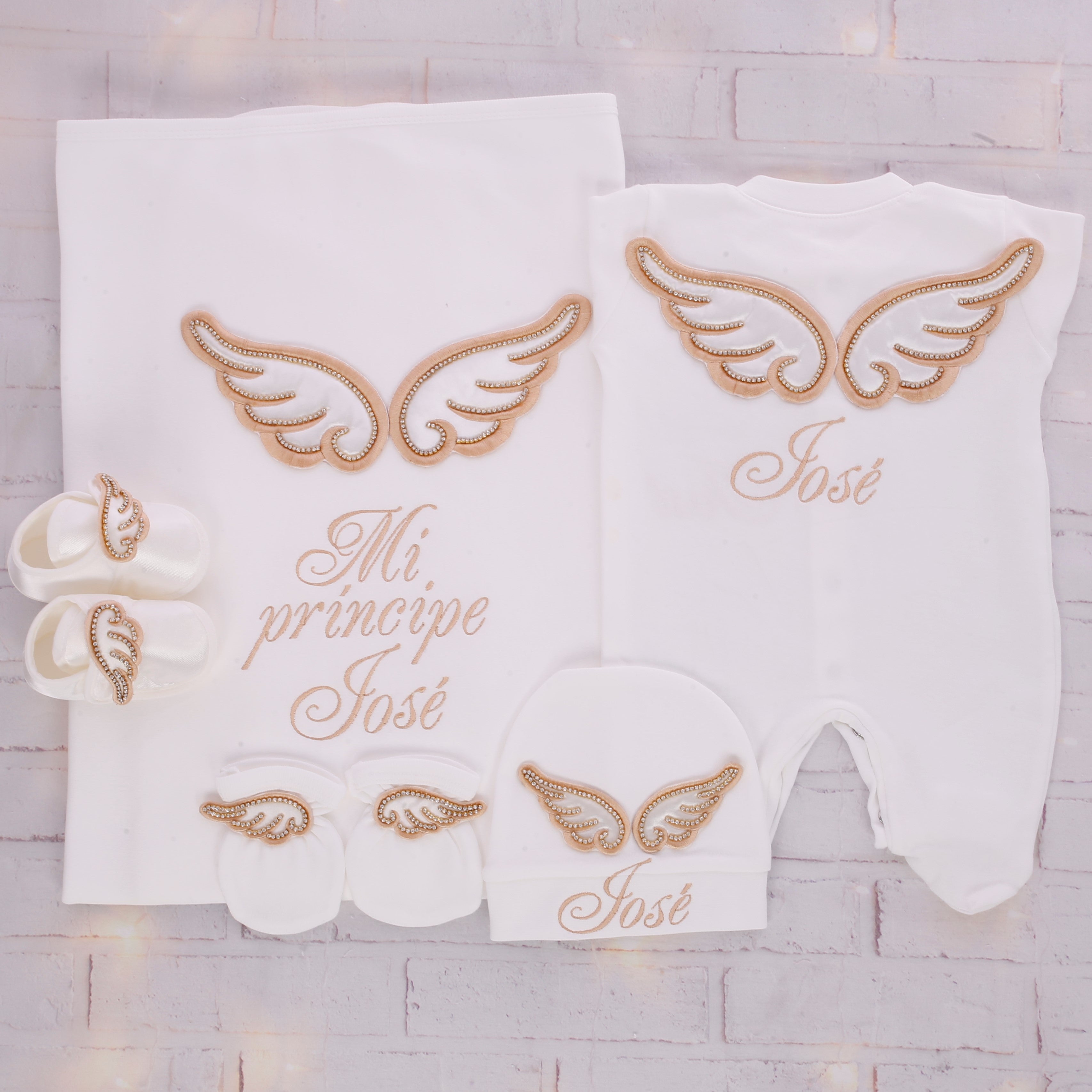 Coffret bébé Ange céleste doré