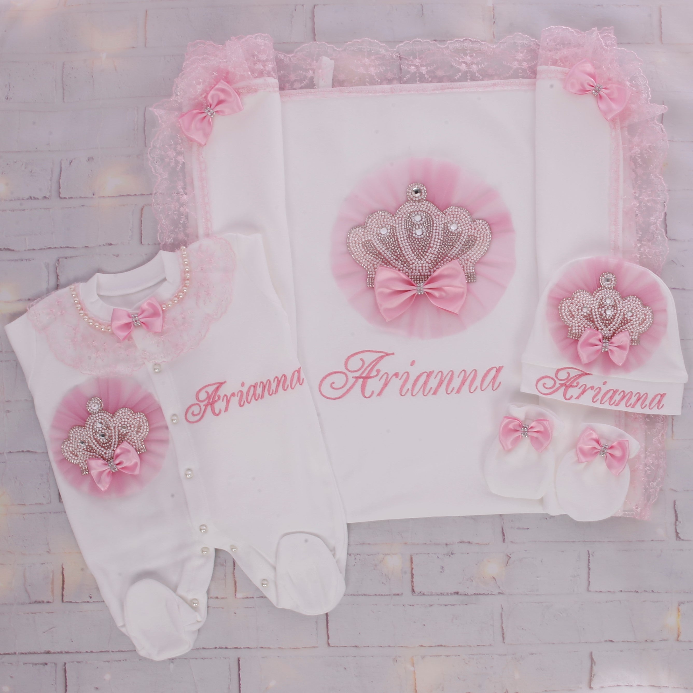 Ensemble bébé fille royale rose doux