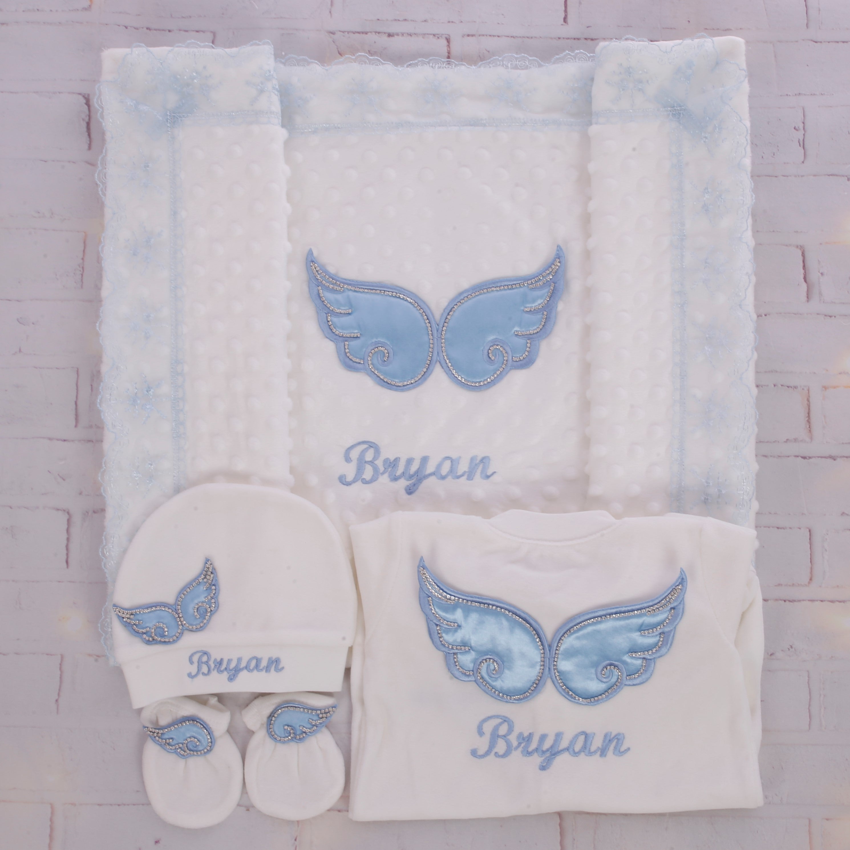 Coffret bébé Ange bleu céleste