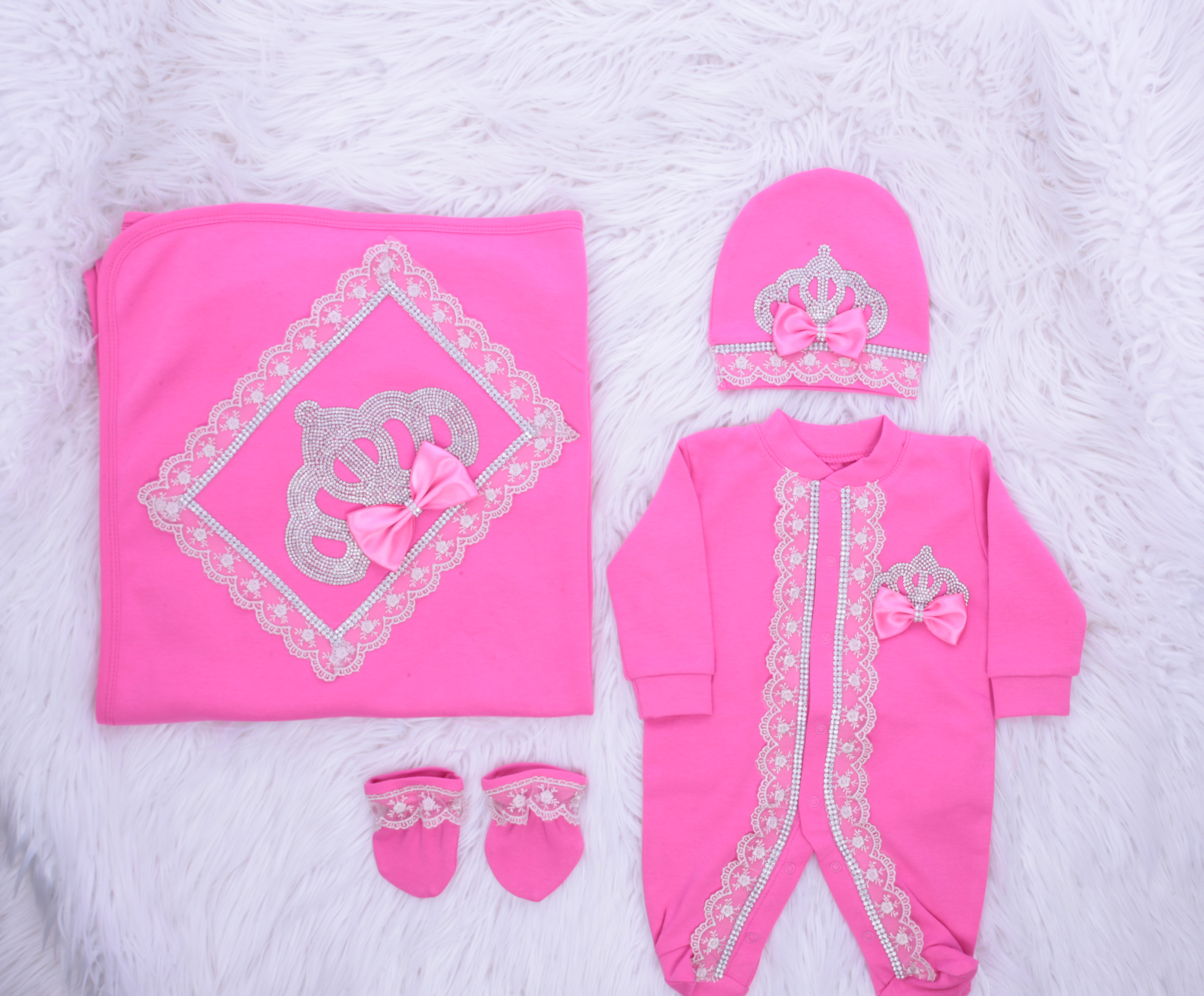 Conjunto de recién nacido de fantasía fucsia