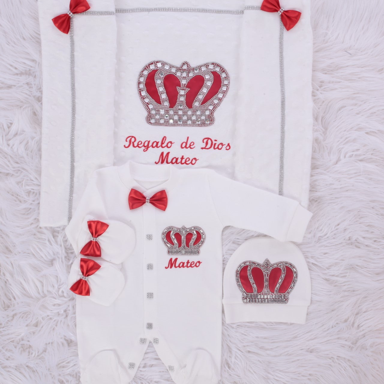 Ensemble couronne de rubis royal