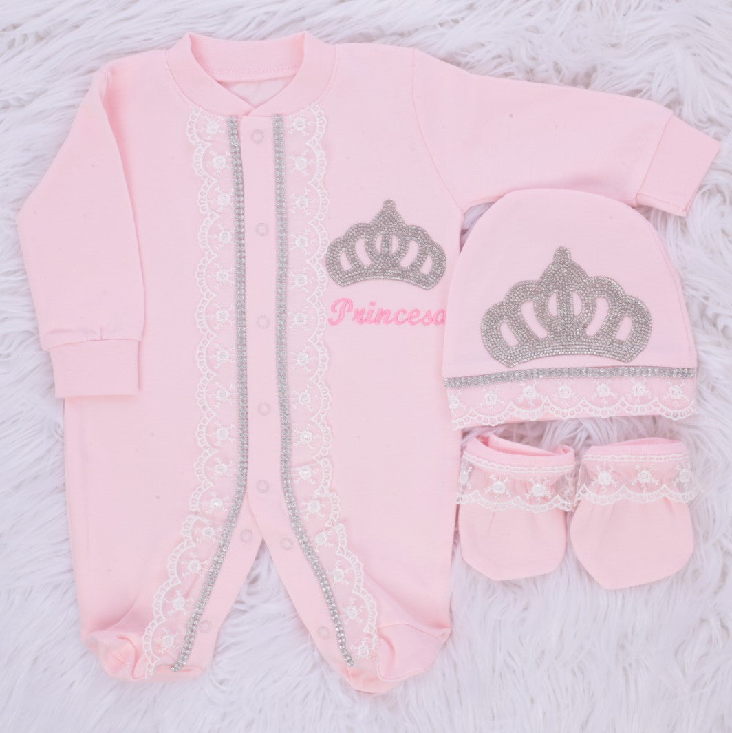 Conjunto de princesa safari con corona rosa