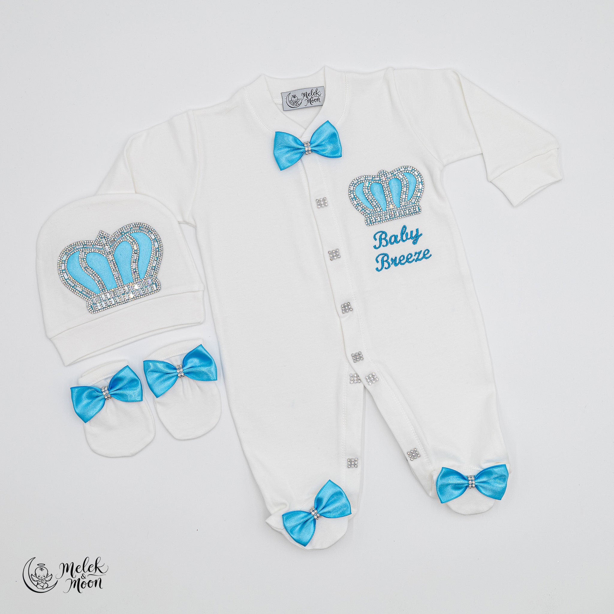 Sky Blue Crown Little Prince Set