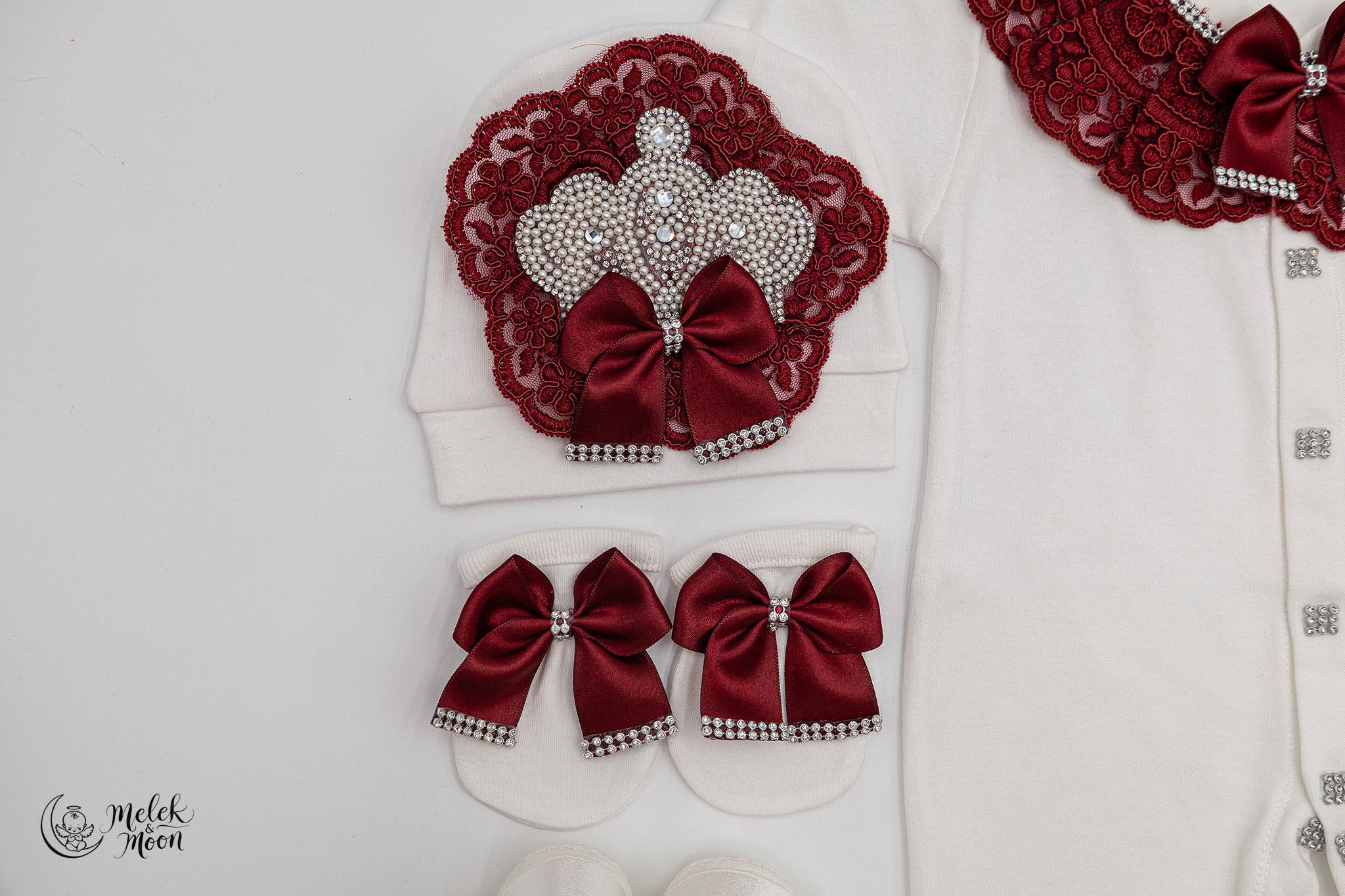 Burgundy Pearl Royale Heart Set
