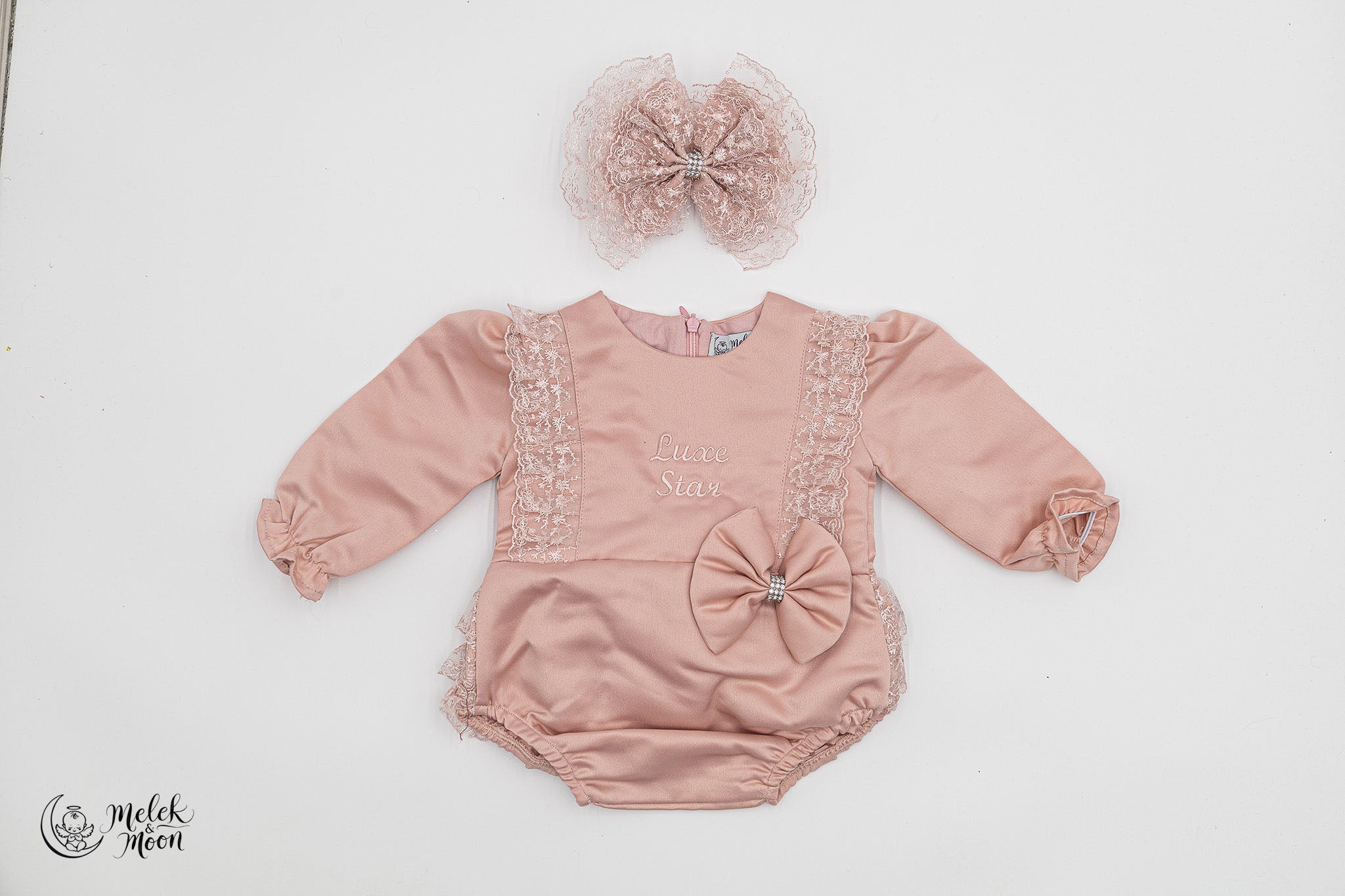 Soft Taupe Princess Bow Set