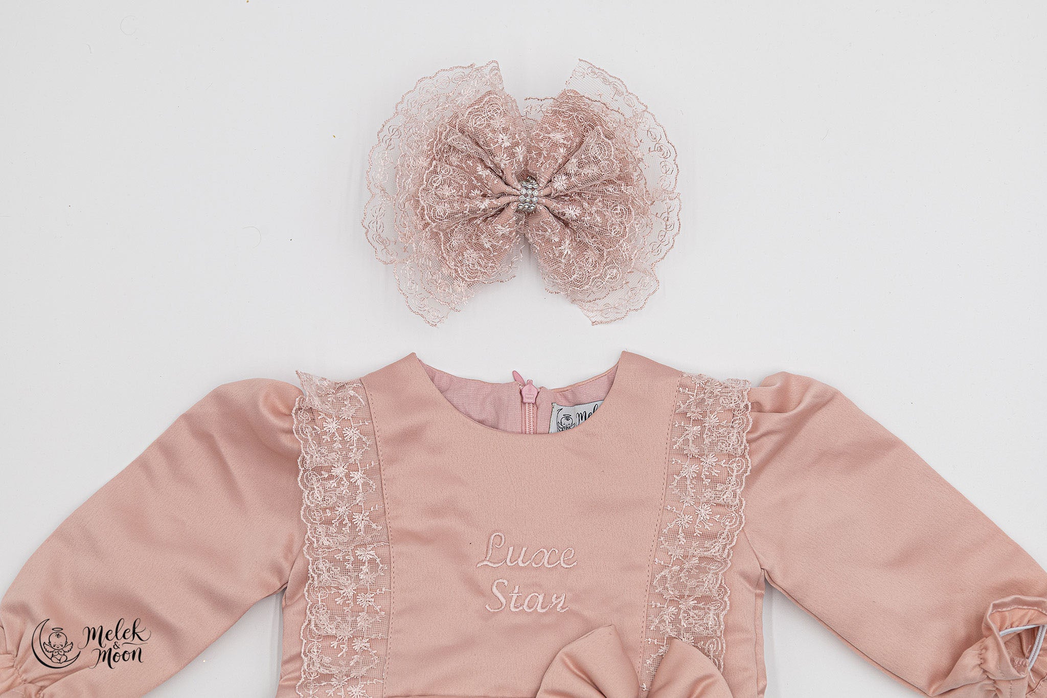 Soft Taupe Princess Bow Set
