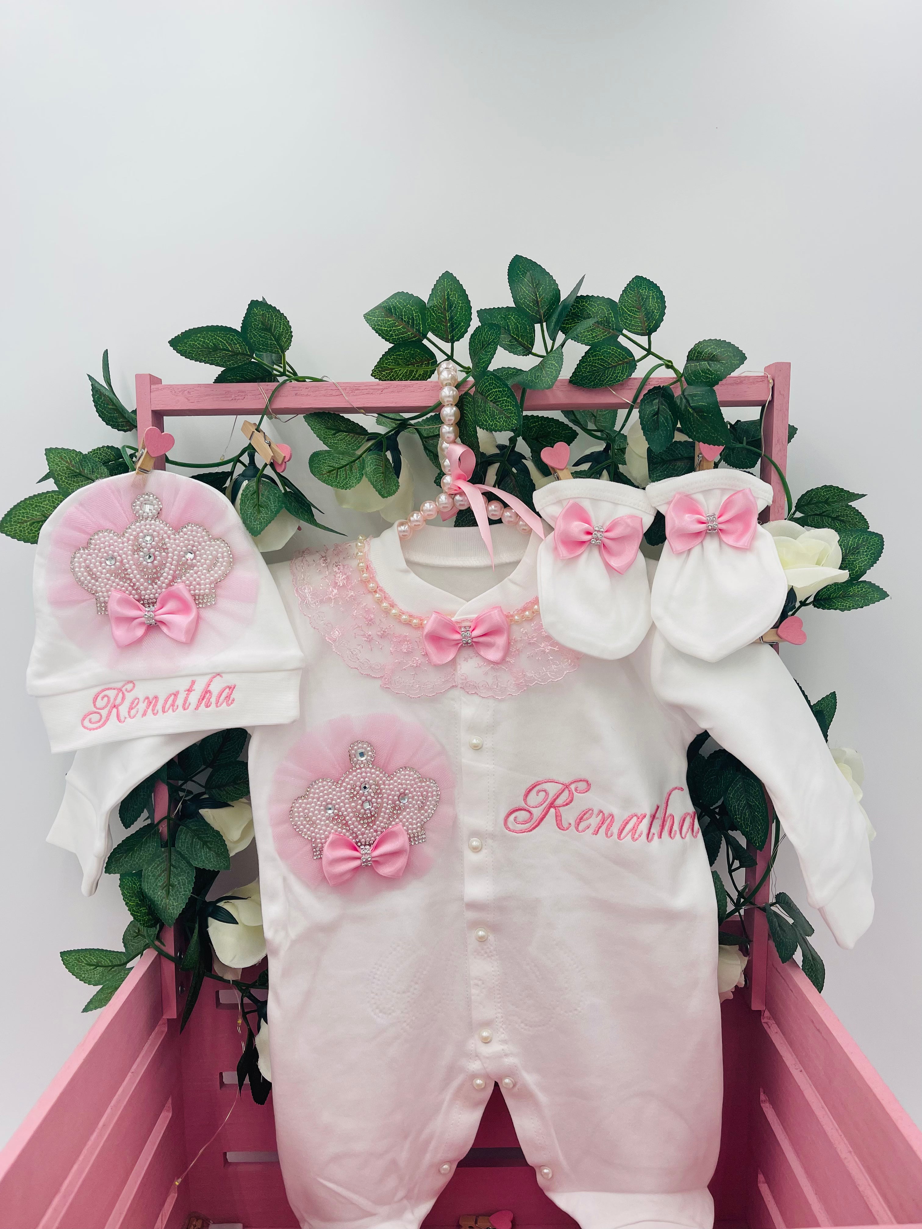 Ensemble bébé fille royale rose doux