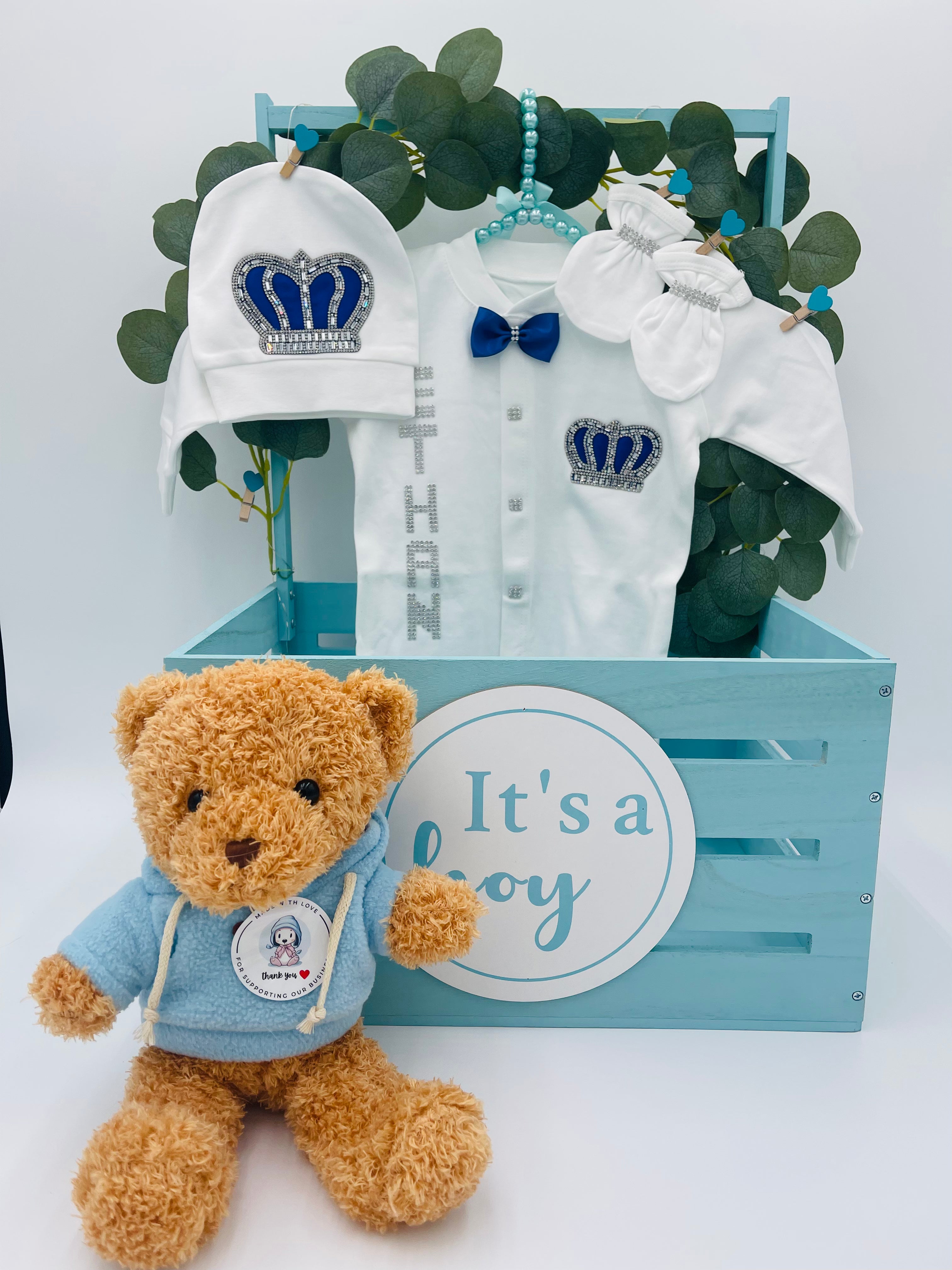 Luxe Crown Baby Boy Set