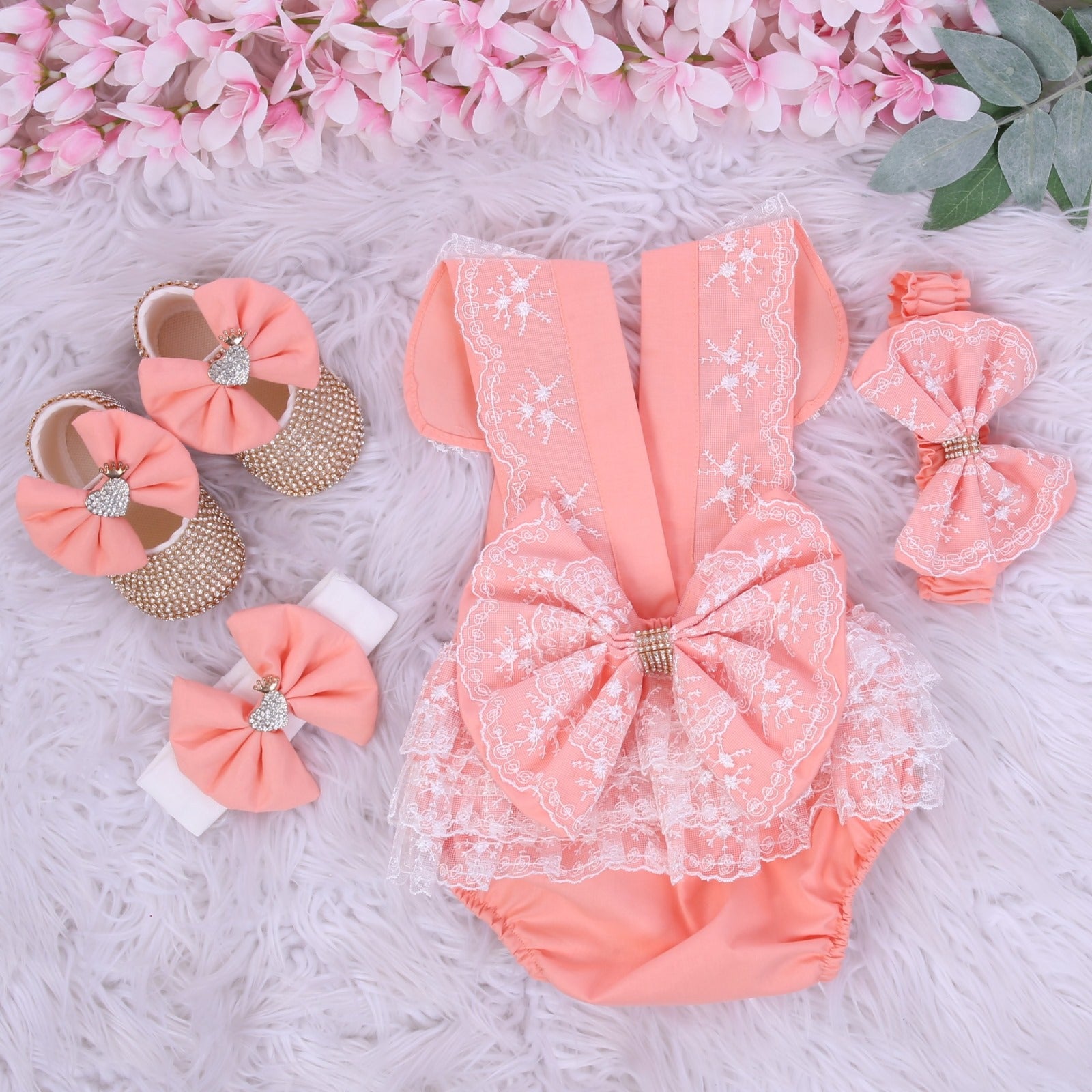 Peach Princess Lace Set