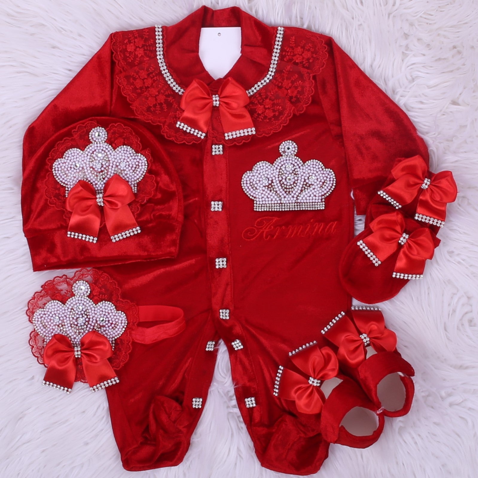 Red Velvet Monarch Baby Set