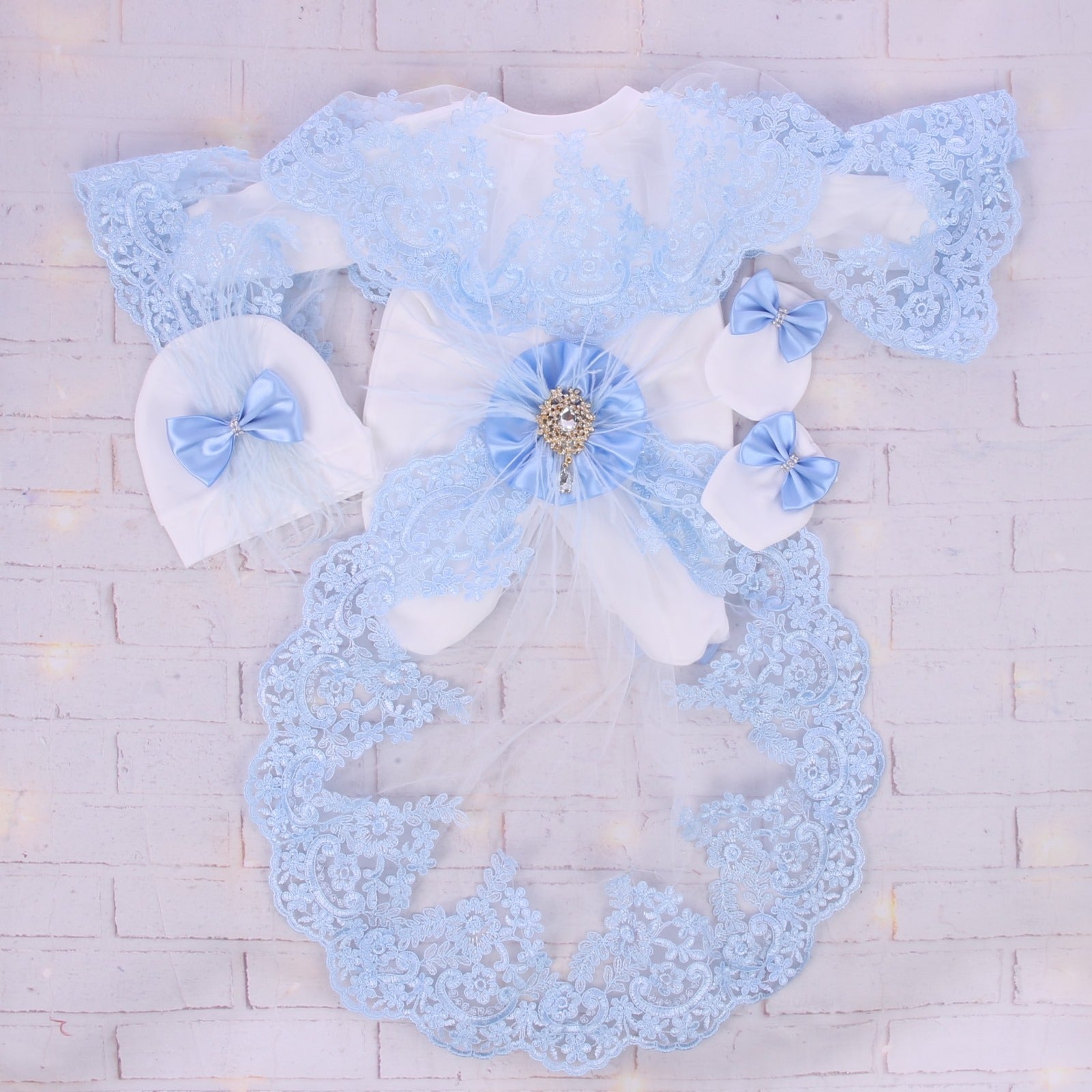 Celestial Blue Bloom Layette Set