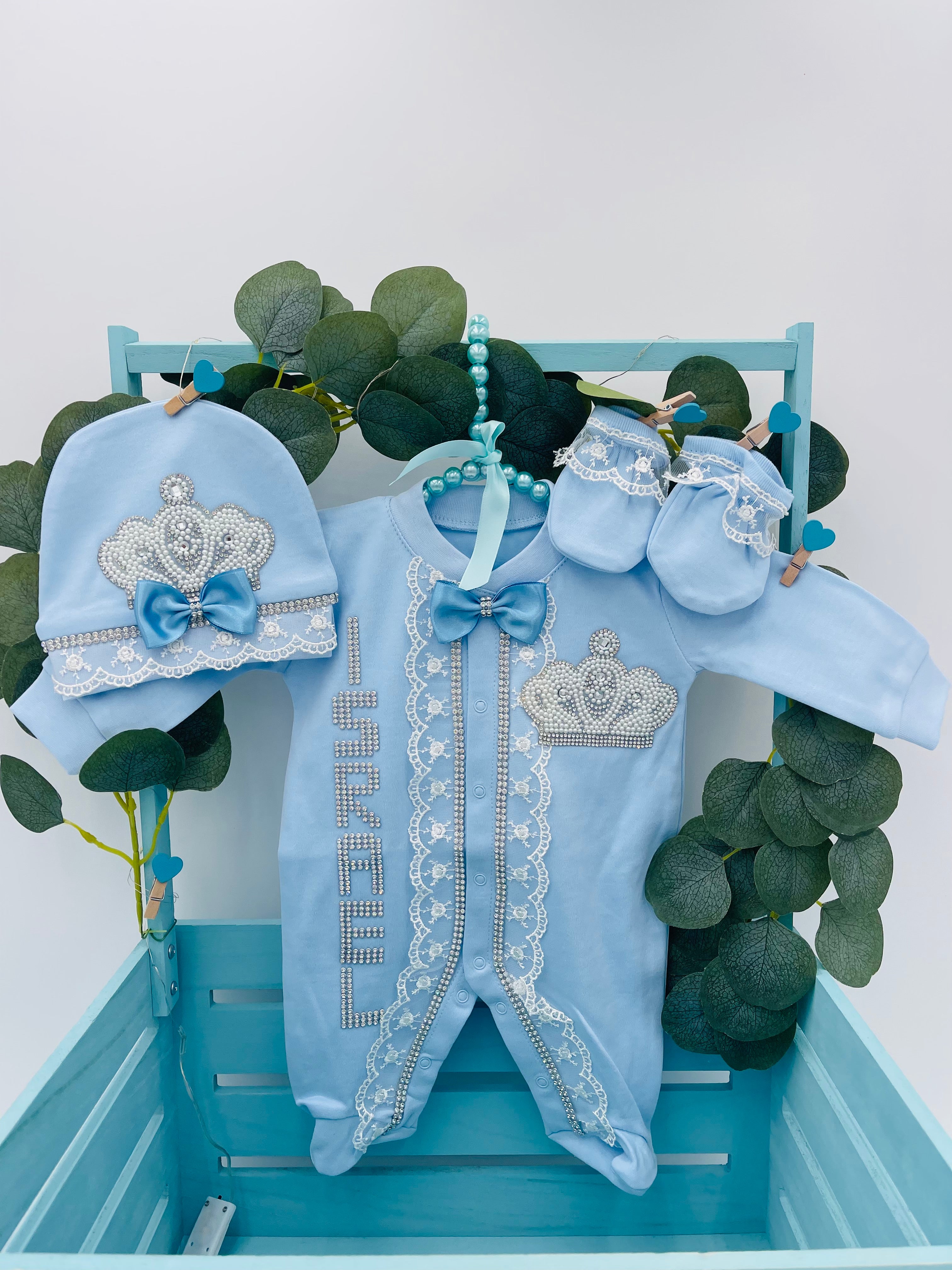 Azure Regalia Newborn Ensemble Set