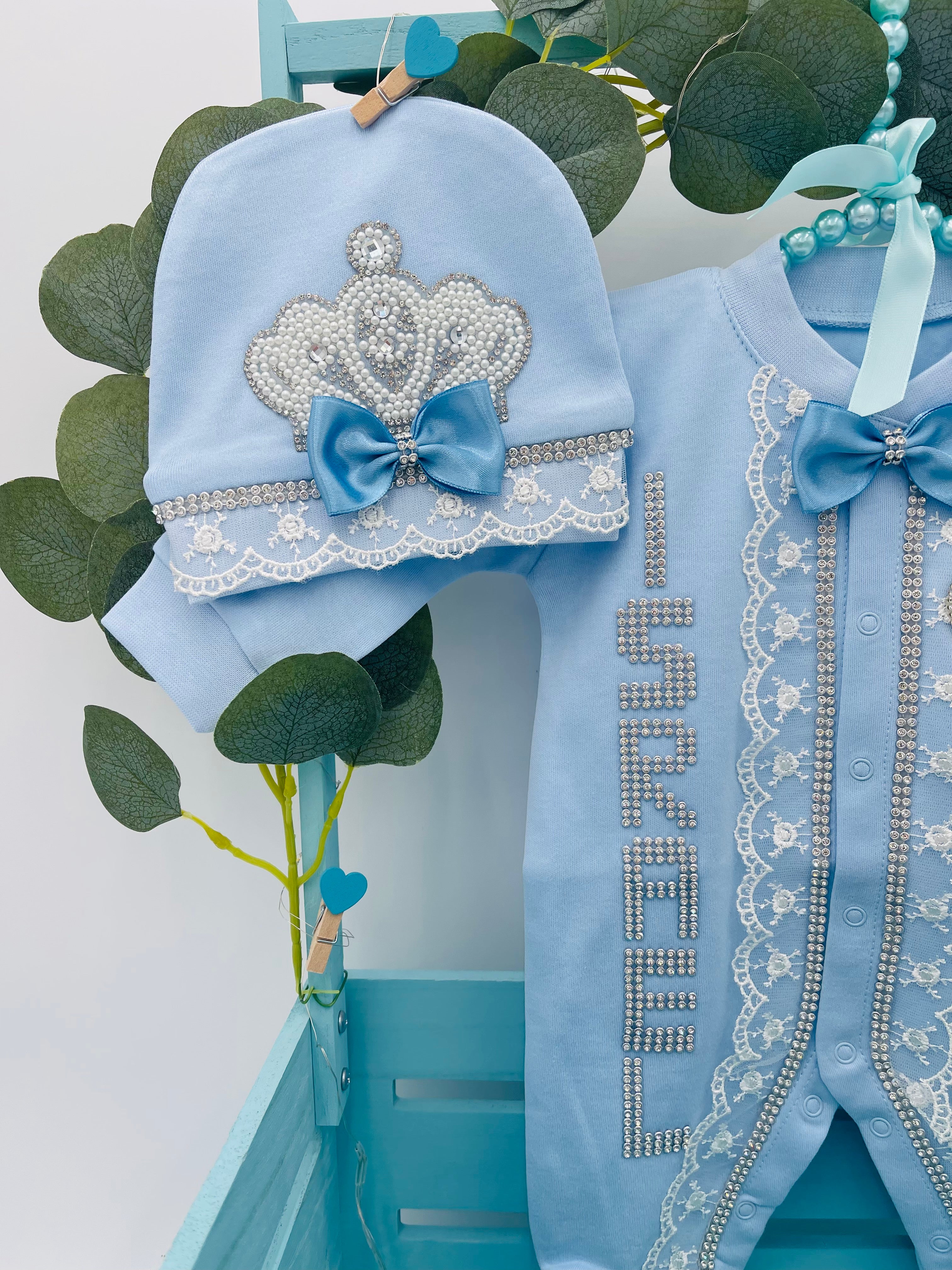 Azure Regalia Newborn Ensemble Set