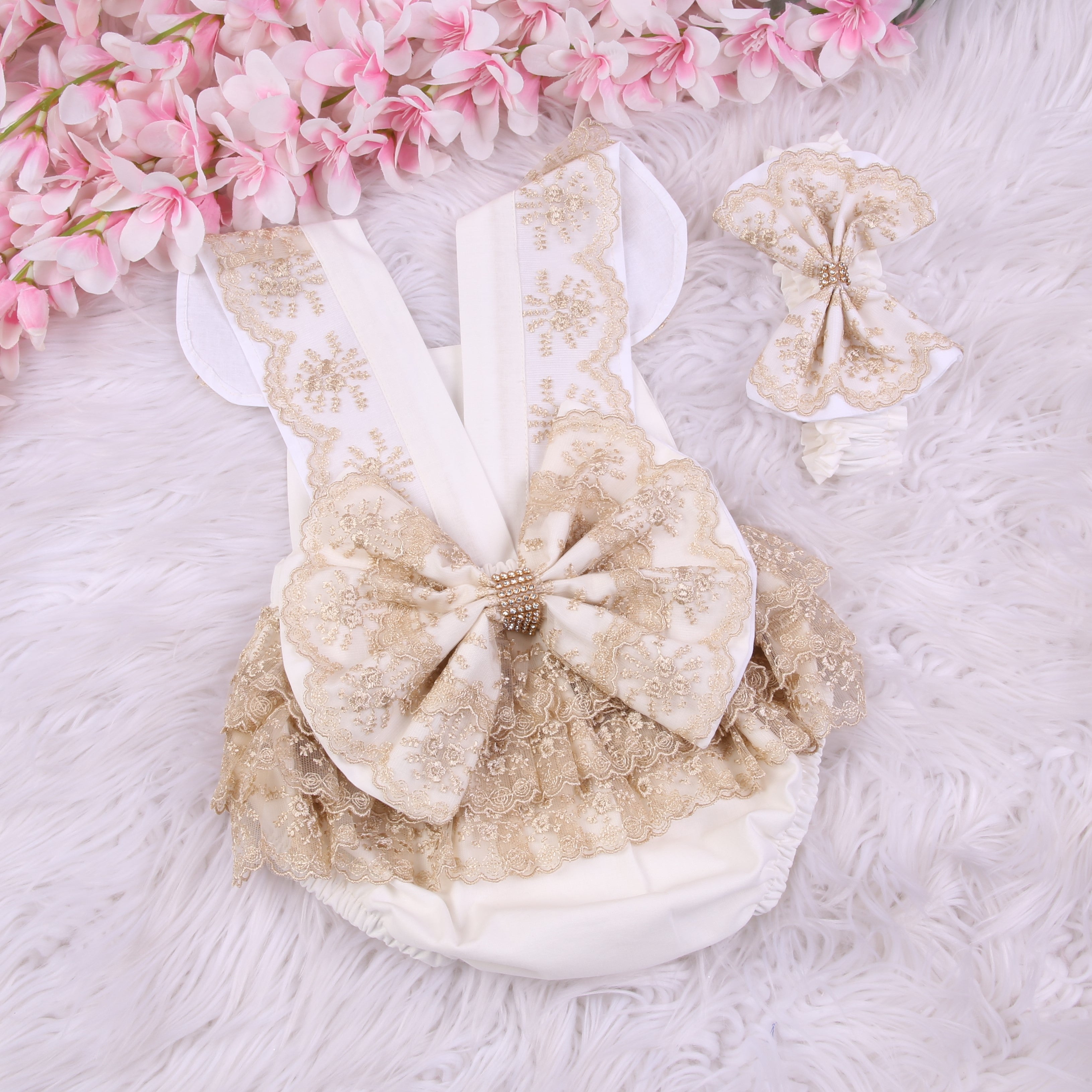 Gilded Grace Tulle Romper Set