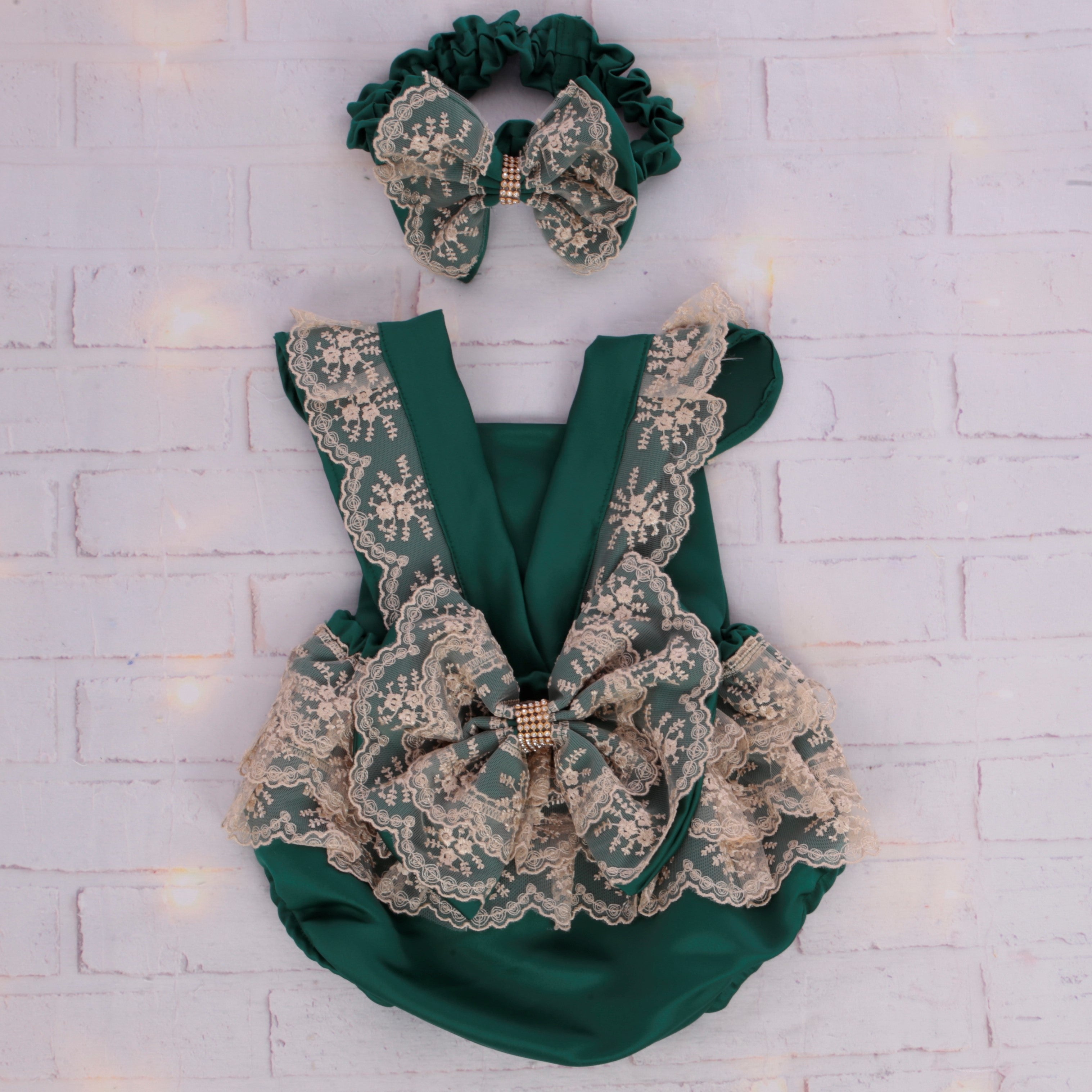 Emerald Lace Elegance Set