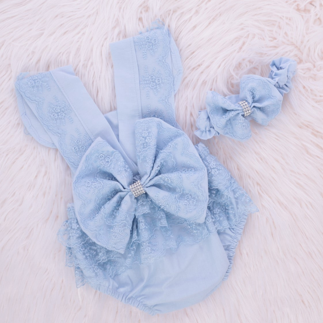 Crystal Sky Tulle Romper Set