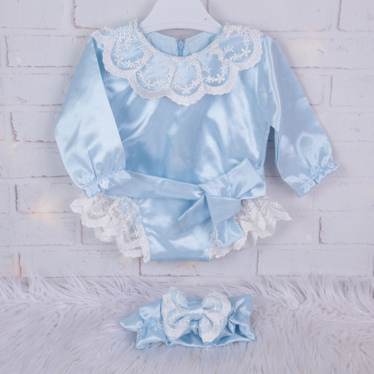 Icy Bloom Couture Romper Set