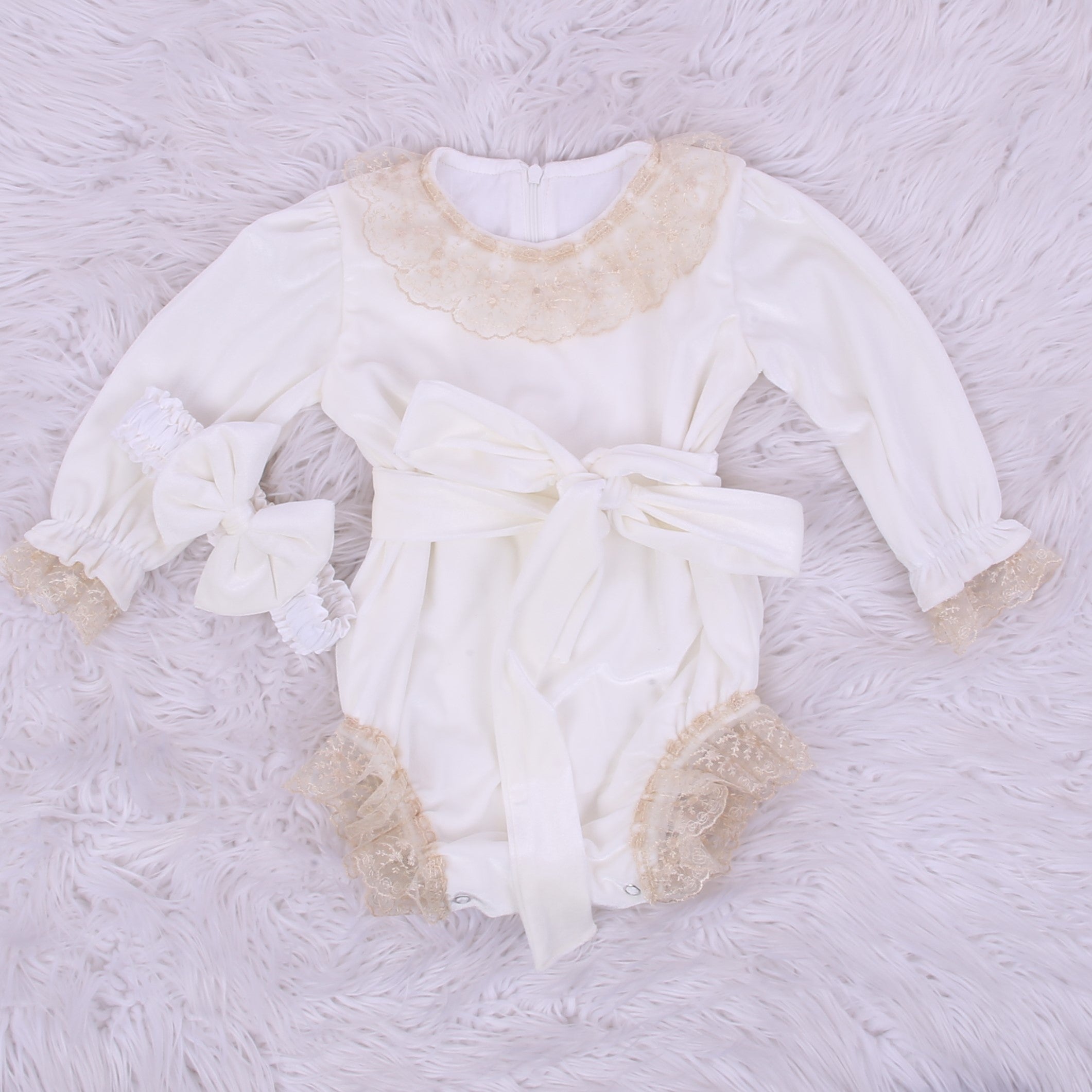 White Serenity Heirloom Romper Set