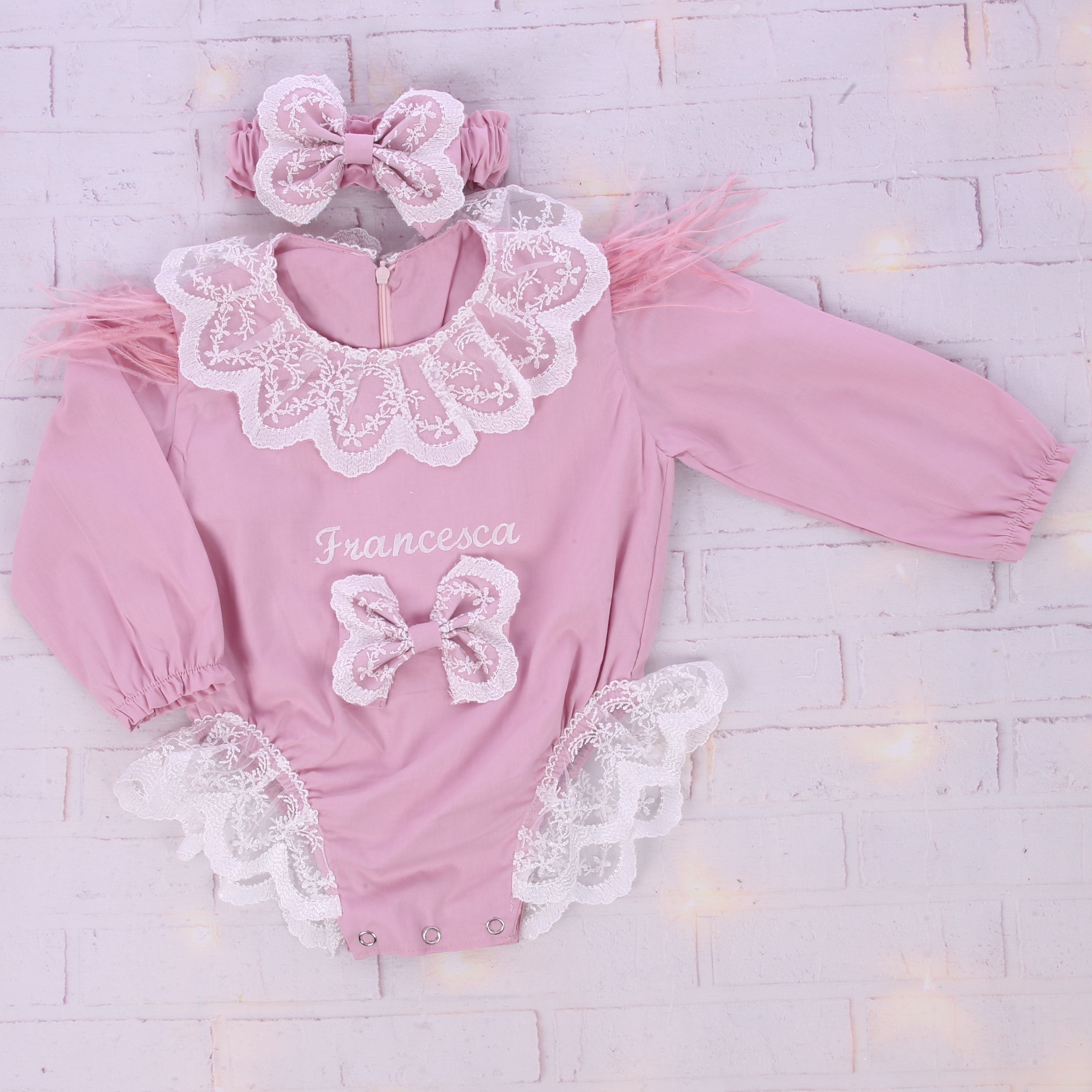 CHECK PRICE  Delicate Rose Charm Romper Set