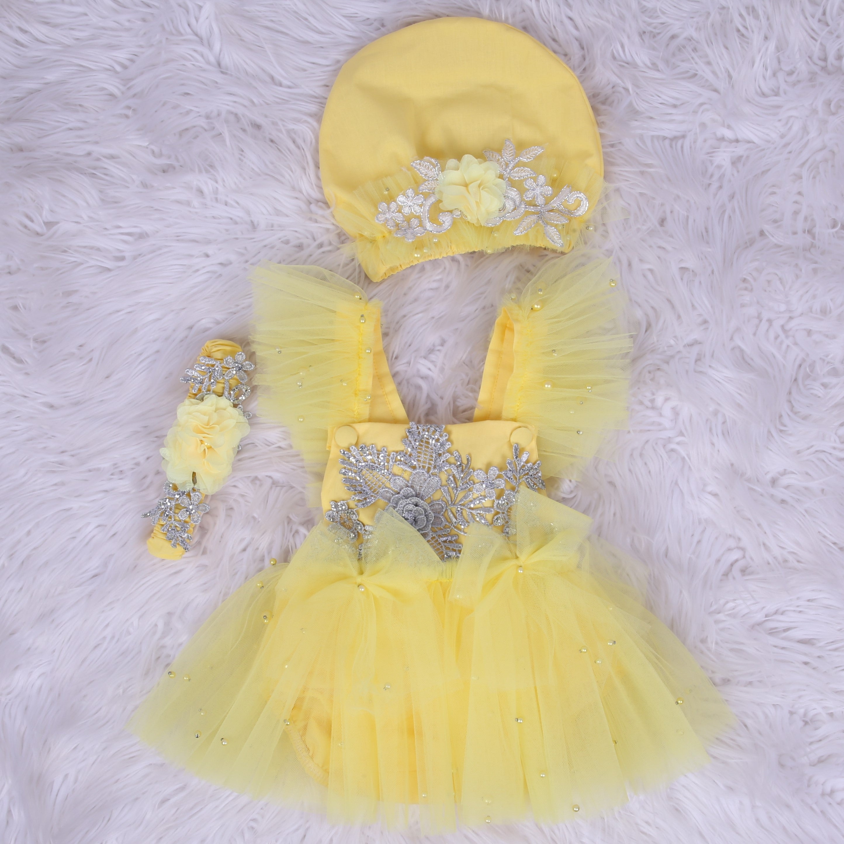 Yellow Petal Whisper Romper Set