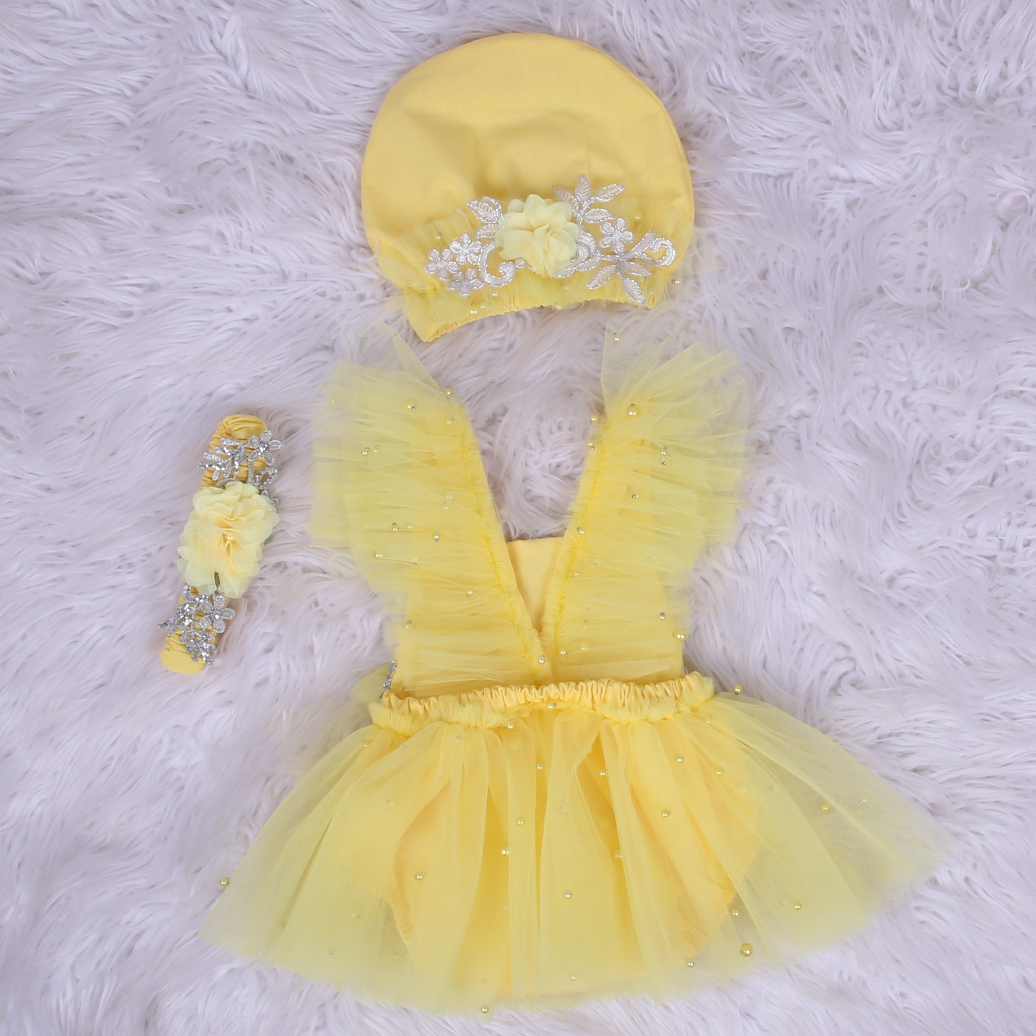 Yellow Petal Whisper Romper Set